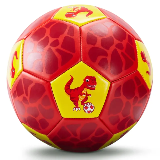 hahaland Dino Fußball Größe 3 mit Pumpe Rot Gelb