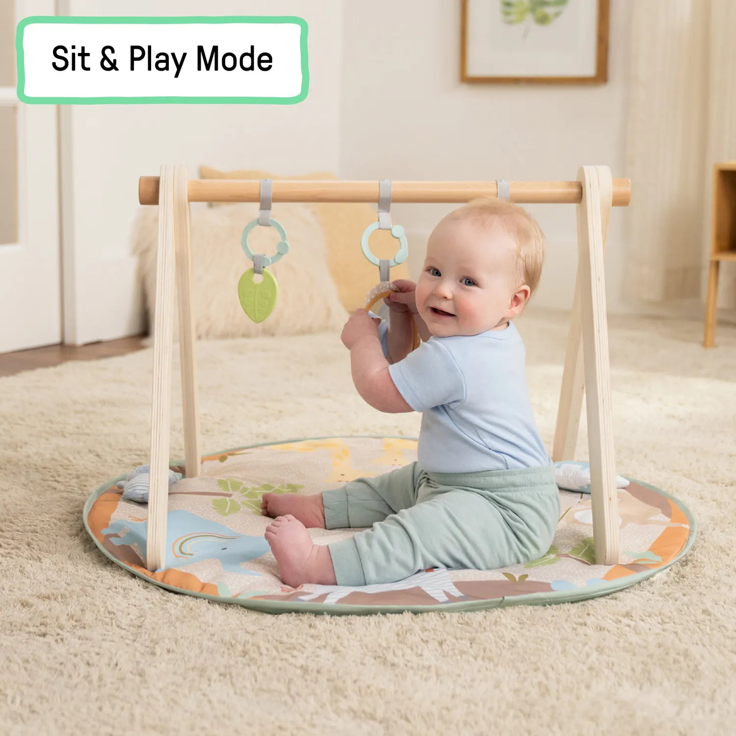 Ingenuity Wonder & Wood Spielbogen Spielmatte Holz 5-teilig