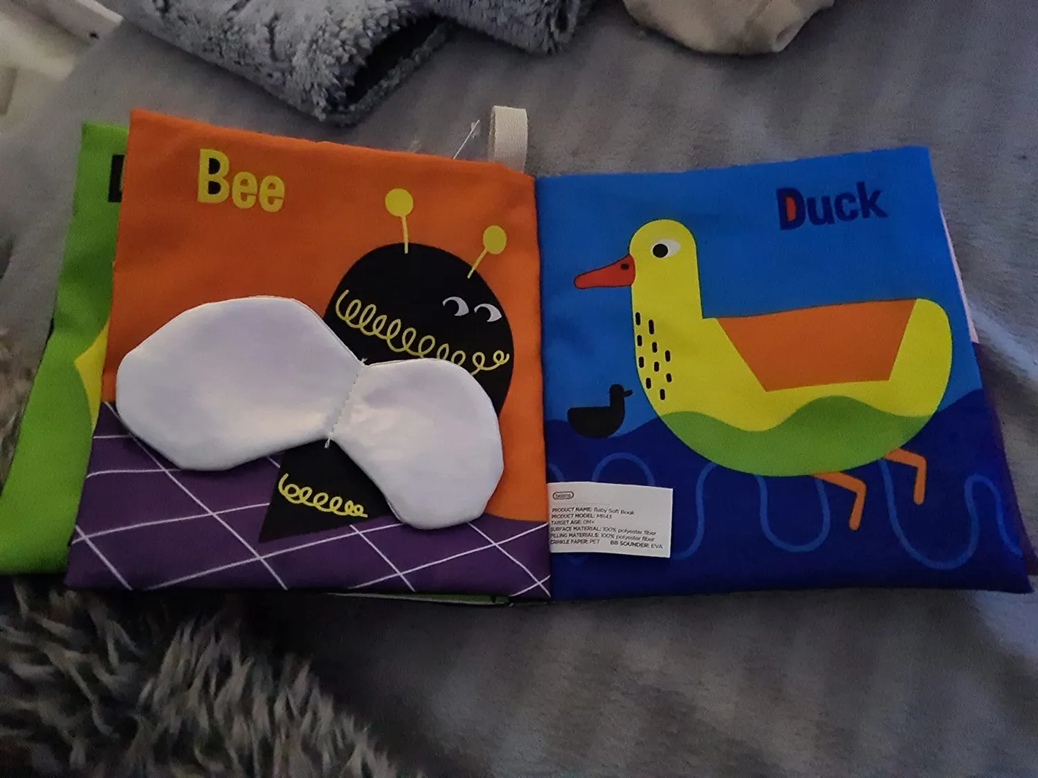 Beiens Stoffbuch mit Spiegel Panda schwarz-weiß