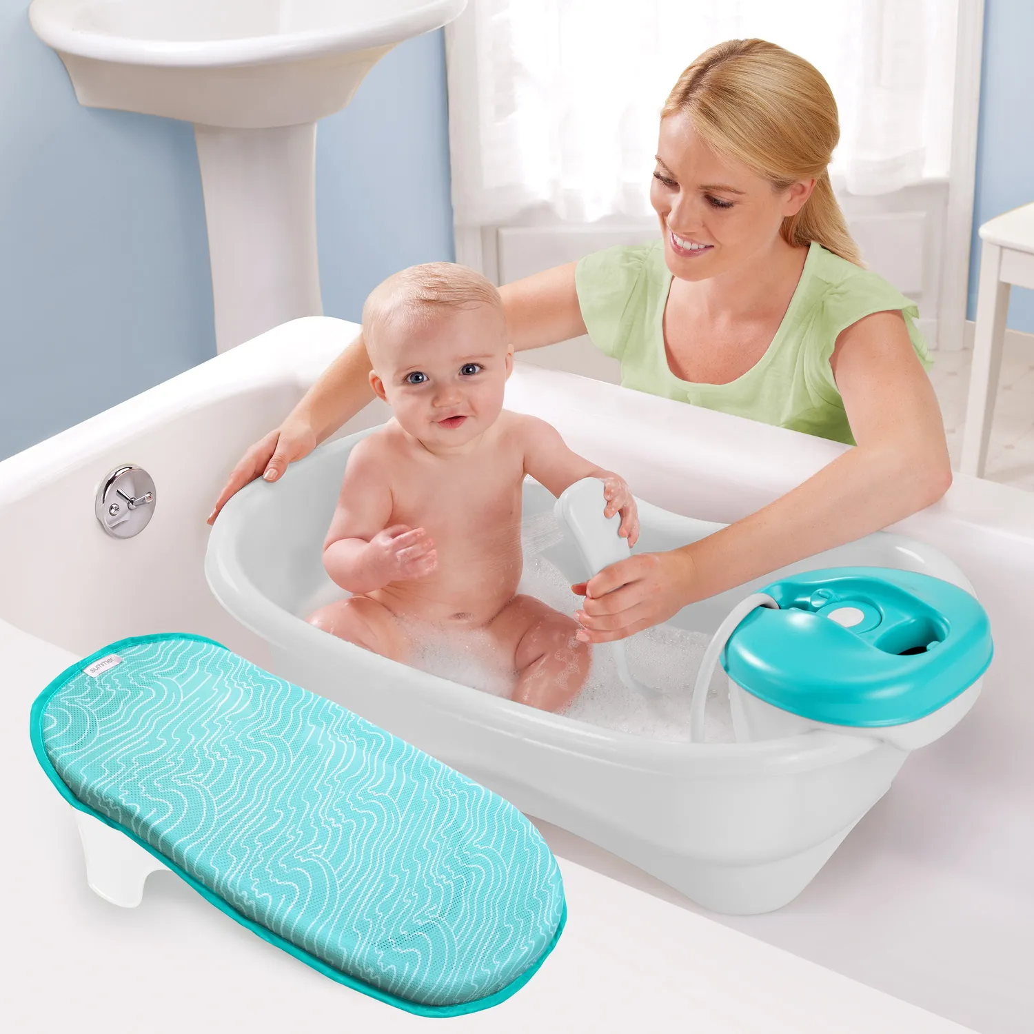 Summer Infant Marble Wave Babybadewanne mit Dusche 0-24 Monate