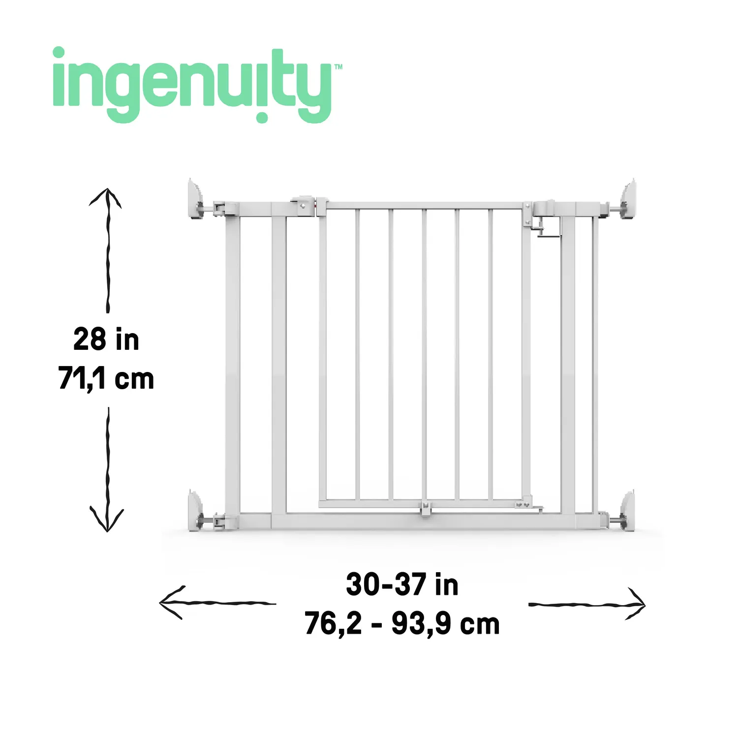 Ingenuity Doorway 37W Baby-Absperrgitter weiß 76-94 cm