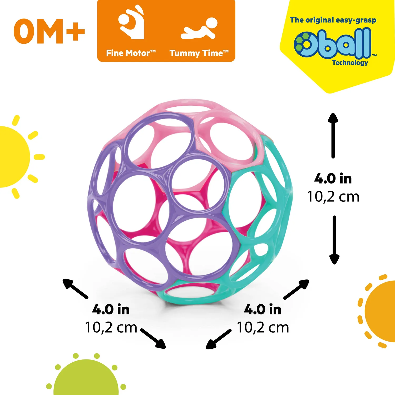 Bright Starts Oball Easy Grasp Classic Babyball Pink 10 cm