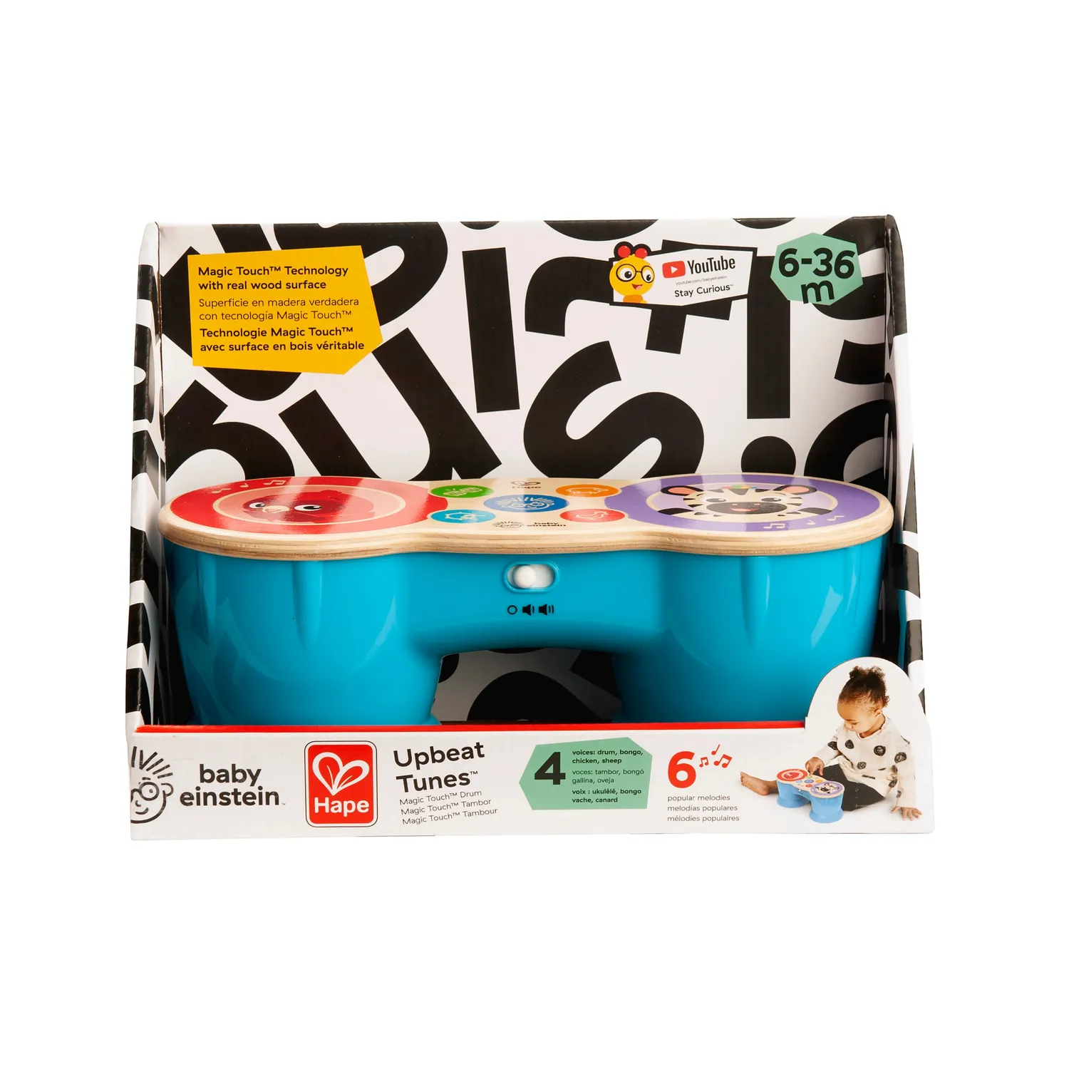 Baby Einstein Upbeat Tunes Holztrommel Magic Touch ab 6 Monate