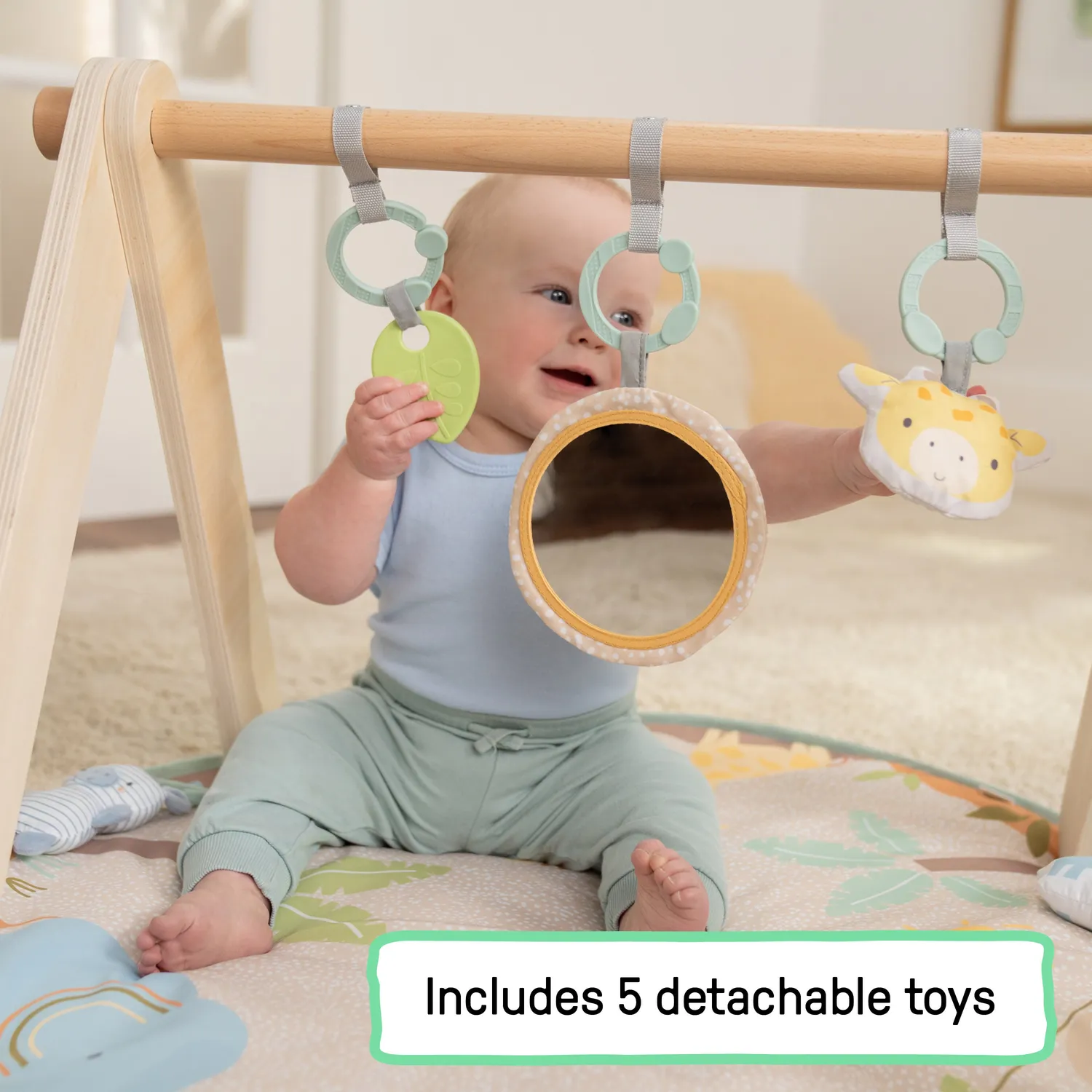 Ingenuity Wonder & Wood Spielbogen Spielmatte Holz 5-teilig