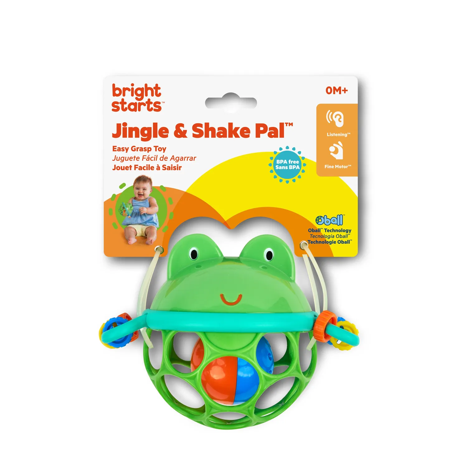 Oball Jingle & Shake Pal Babyrassel Frosch grün griffig