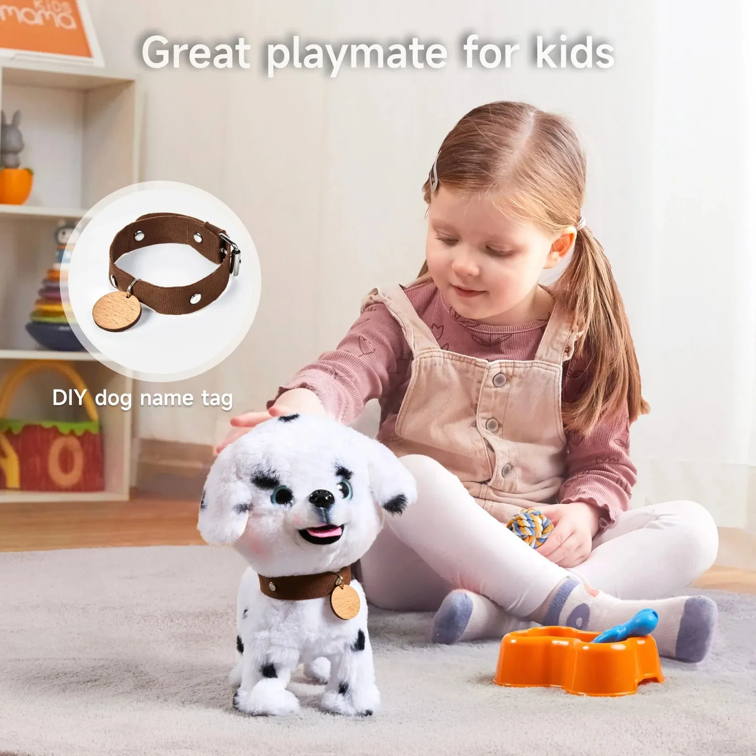 TUMAMA TM380 Plüschhund läuft bellt mit Leine