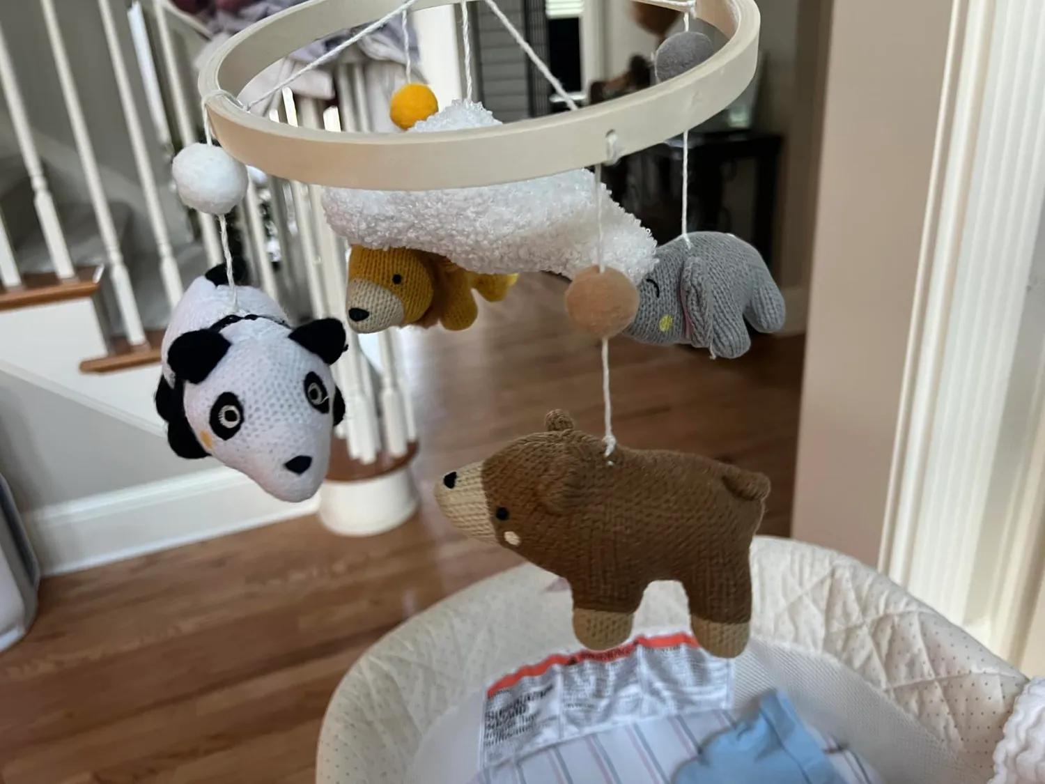 let's make Woodland Baby-Mobile Bambusreifen Waldtiere