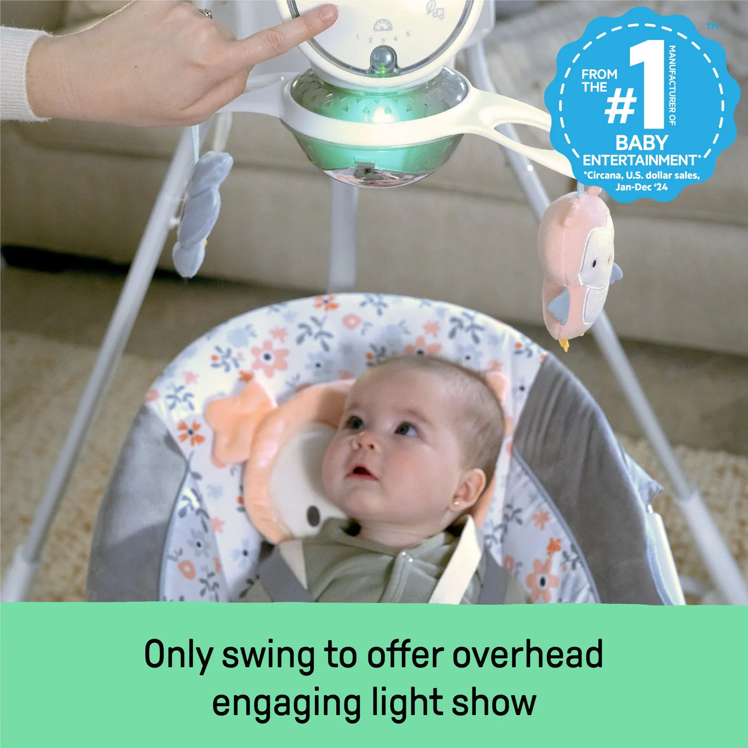 Ingenuity InLighten Nally Babyschaukel Eule