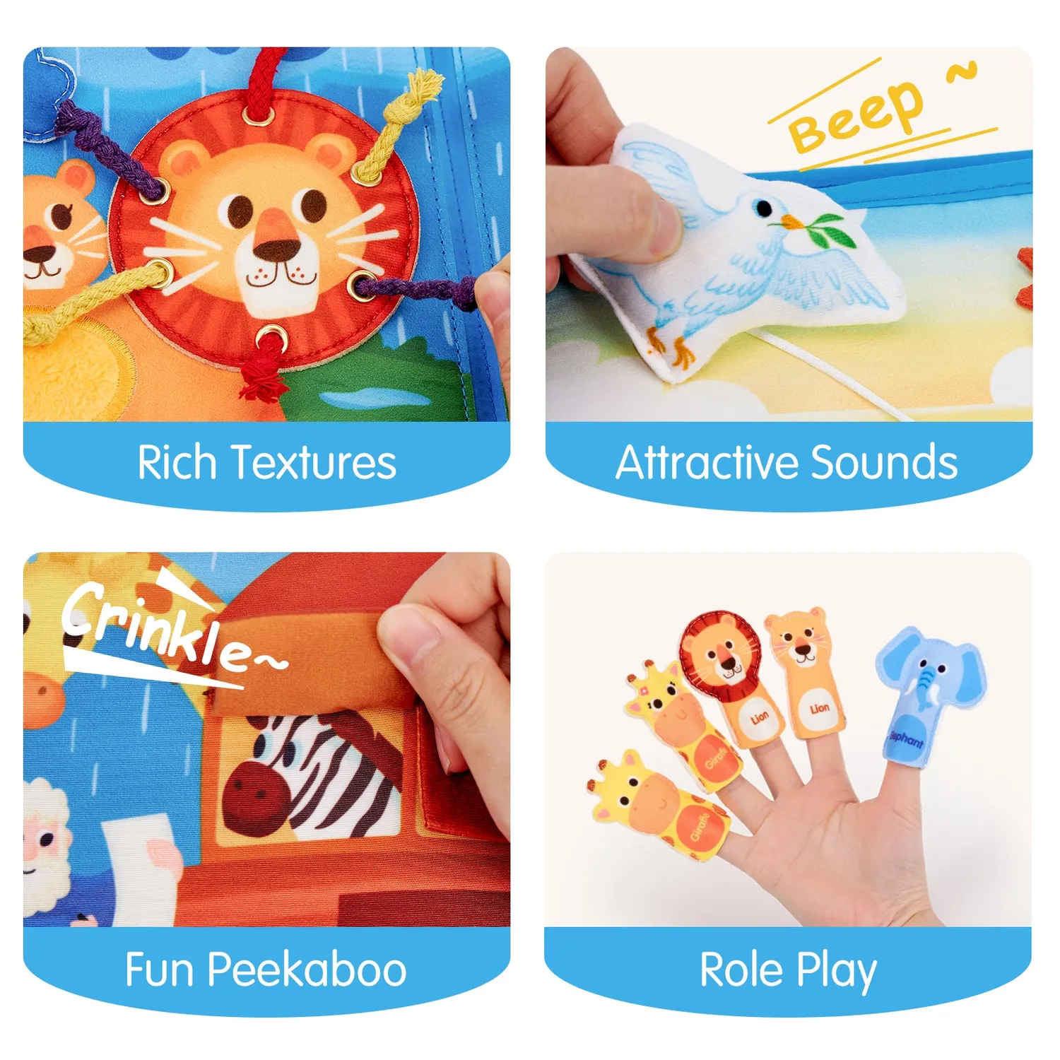 hahaland Arche Noah Busy Book Stoff 1-3 Jahre