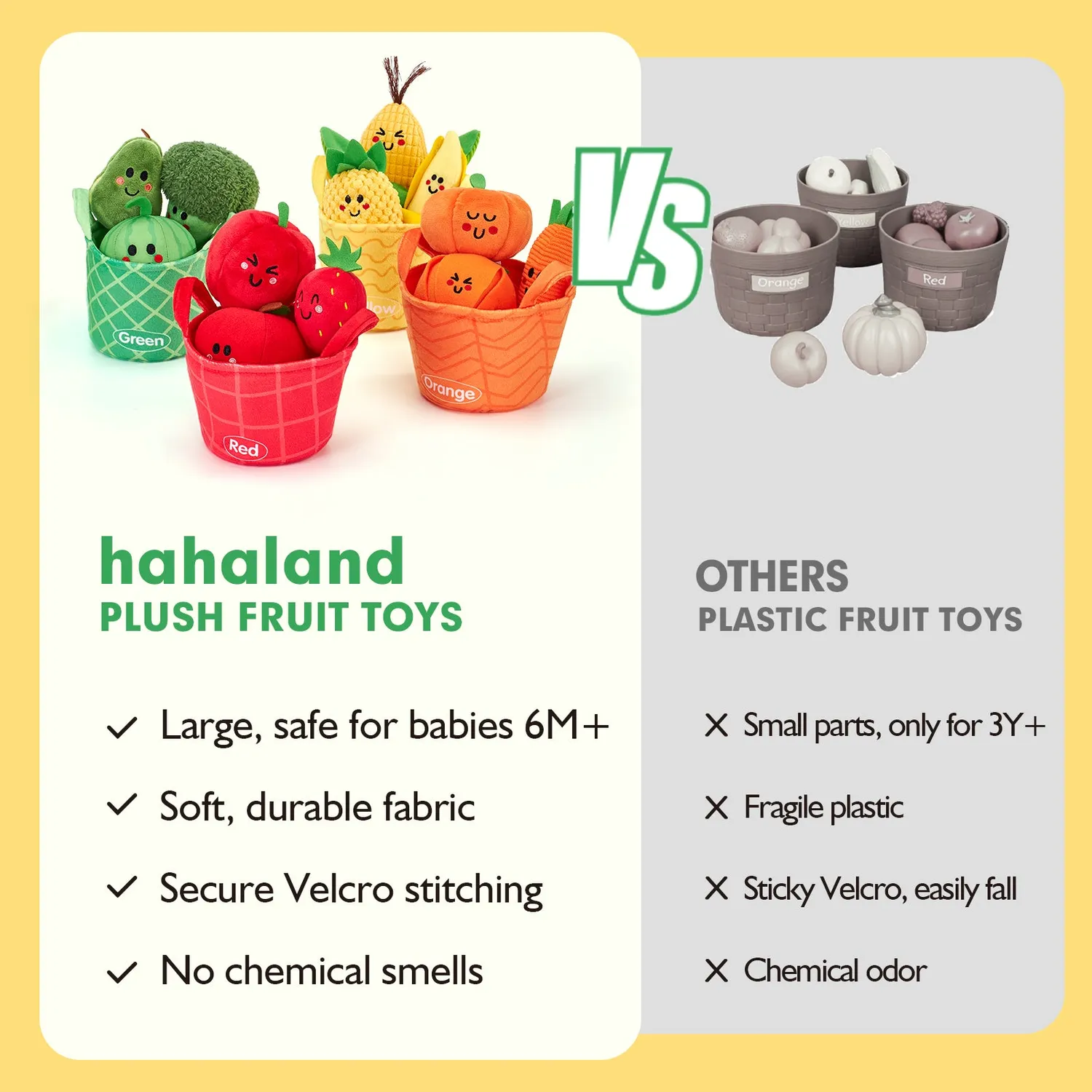 hahaland Obst & Gemüse Sortierspiel Plüsch 16-tlg.
