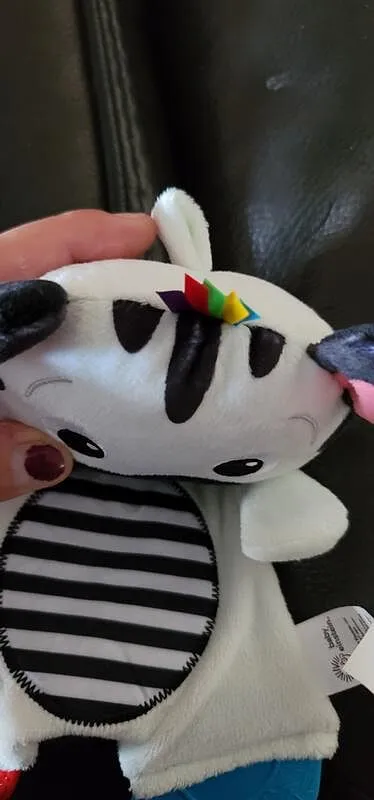 Baby Einstein Zen the Zebra Plüsch-Beißring schwarz-weiß