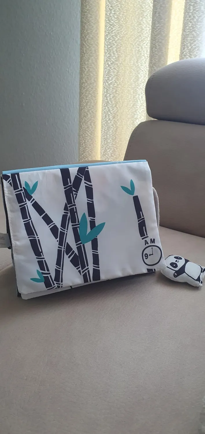 Beiens Stoffbuch mit Spiegel Panda schwarz-weiß