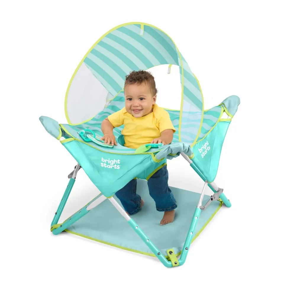 Bright Starts Pop N Jump Jumper Sky Stripes blau