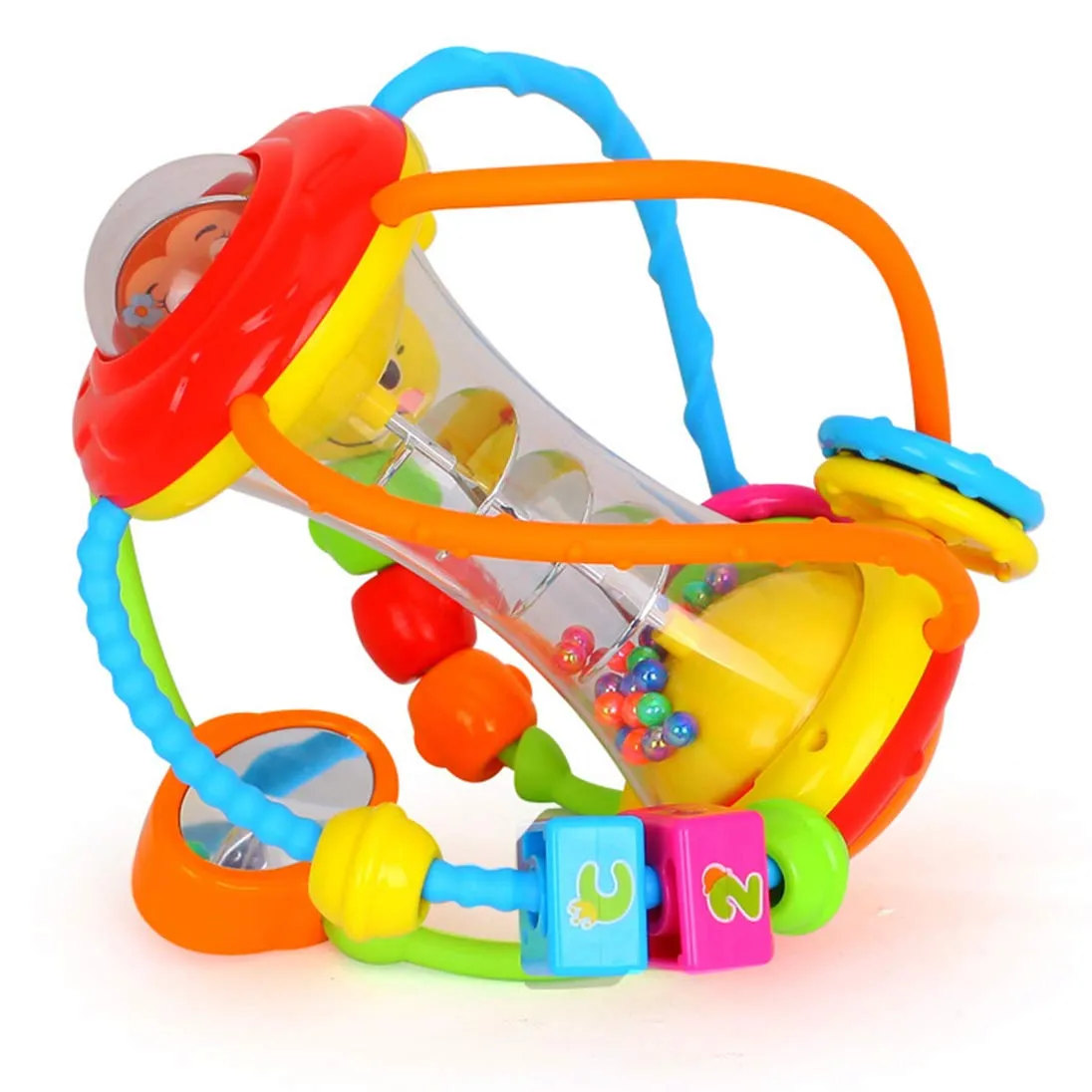 HOLA Greifball Motorikball Rassel 15,5 cm bunt