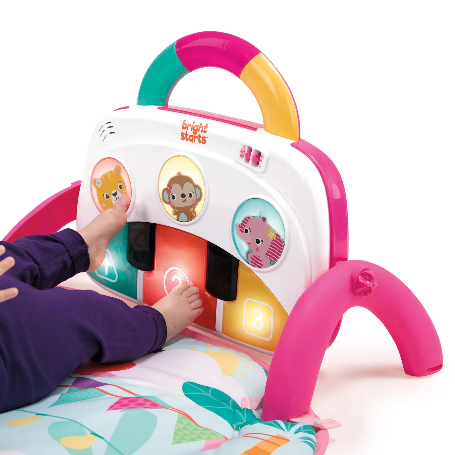 Bright Starts 4-in-1 Groovin Kicks Spieldecke Klavier Floral