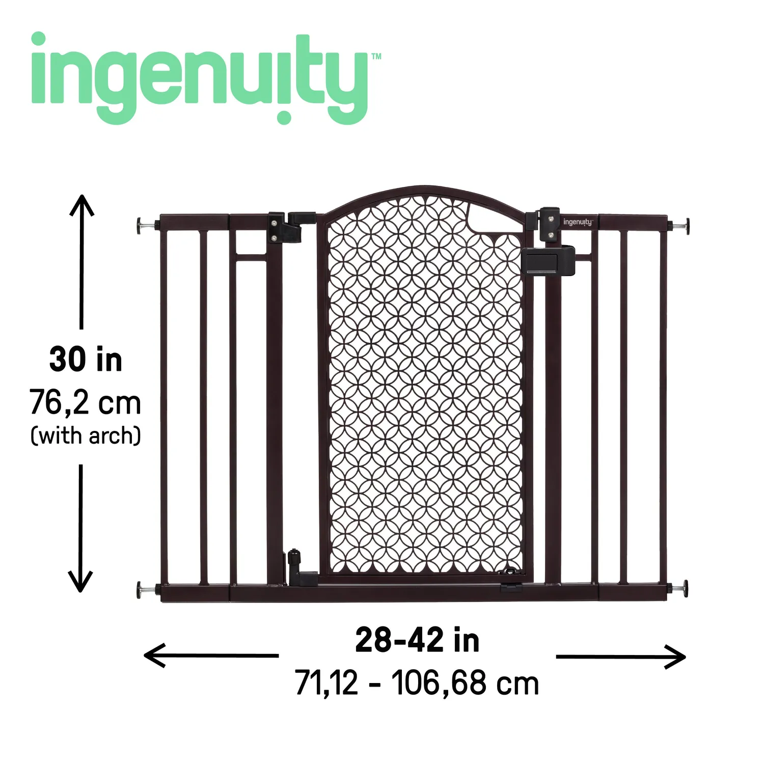 Ingenuity Doorway 42W Treppenschutzgitter 71-107 cm Braun