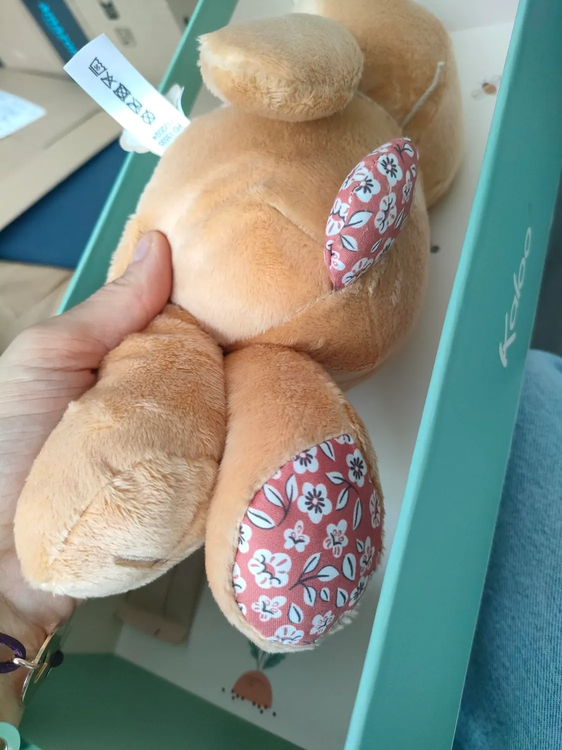 Kaloo Petites Chansons Maus Kuscheltier mit Sound 28 cm mit Glöckchen