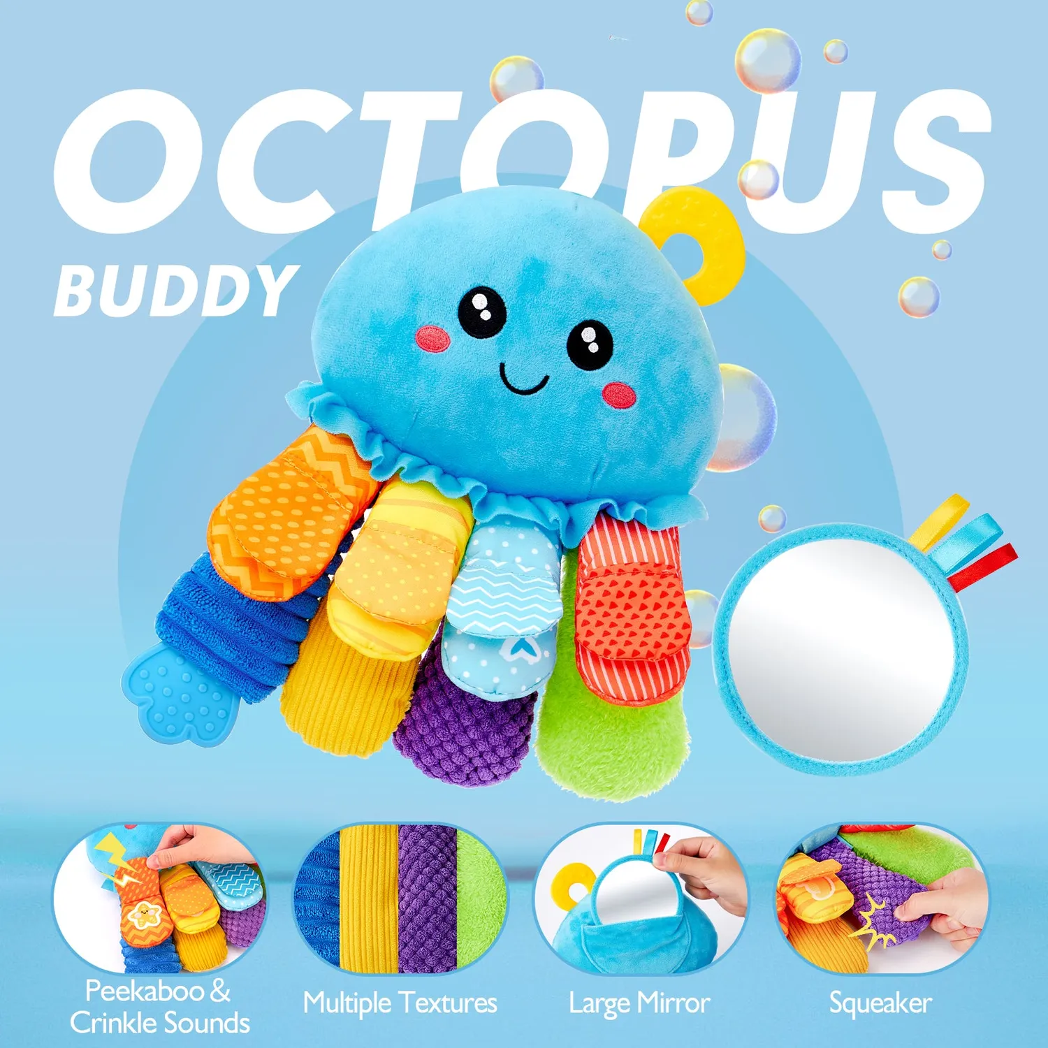 hahaland Oktopus Bauchlage Spielzeug Sensorik