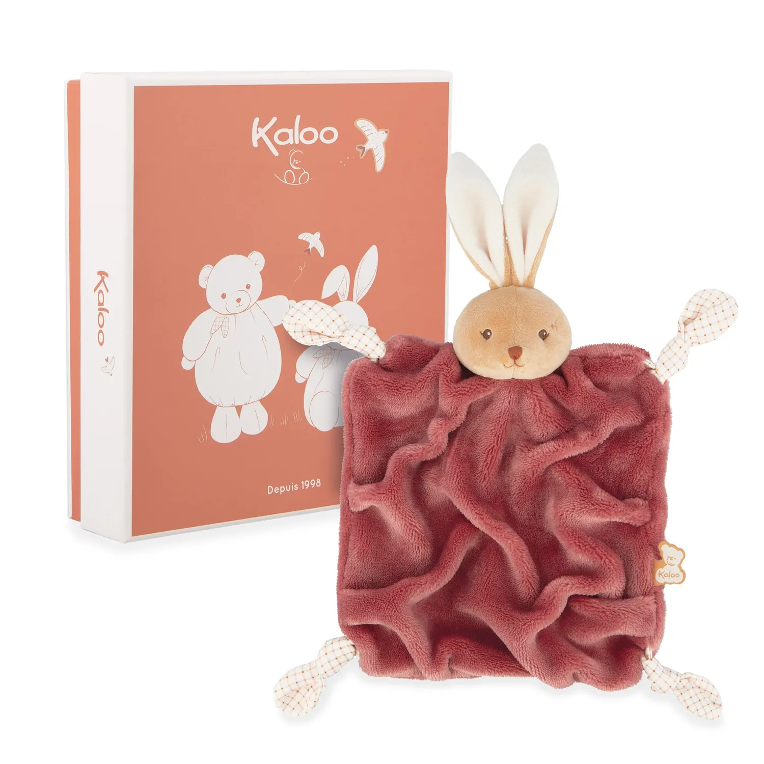 Kaloo Carré Douceur Hase Schmusetuch rosa 24 cm weich