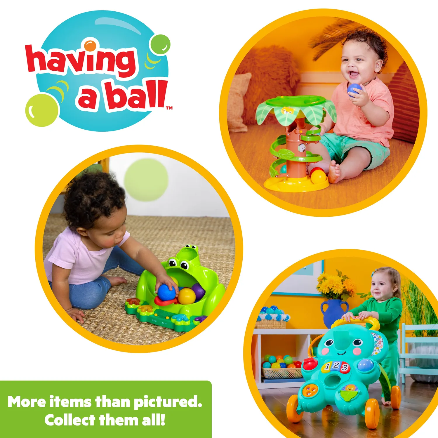Bright Starts Poppin Ball Frosch Ballspielzeug ab 6 Monate