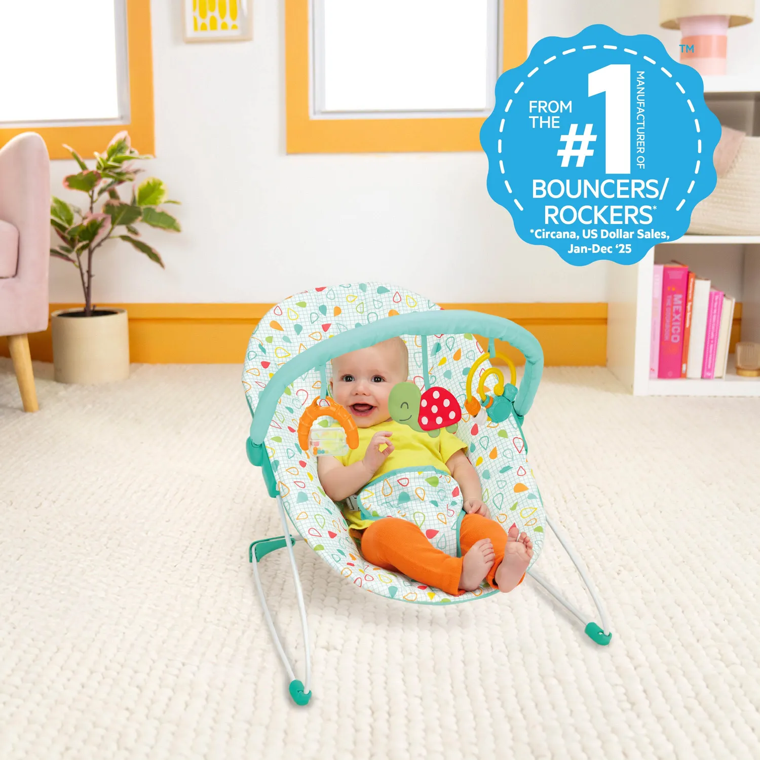 Bright Starts Colorful Confetti Babywippe mit Spielbügel