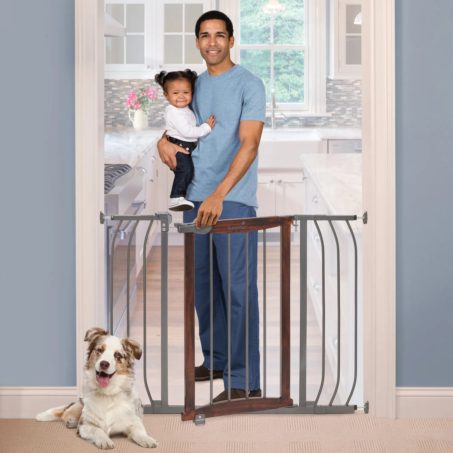 Summer Infant Anywhere Decorative Walk-Thru Gitter Walnuss 71-108cm