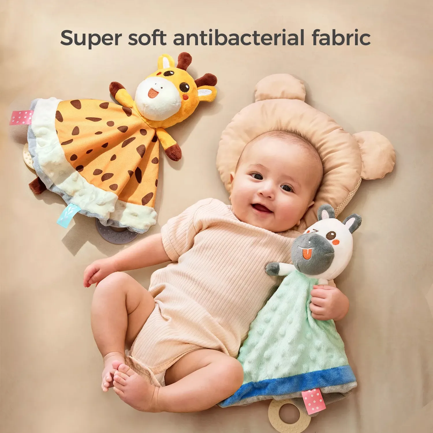 TUMAMA Schmusetuch Baby Schnuffeltuch Beissringe