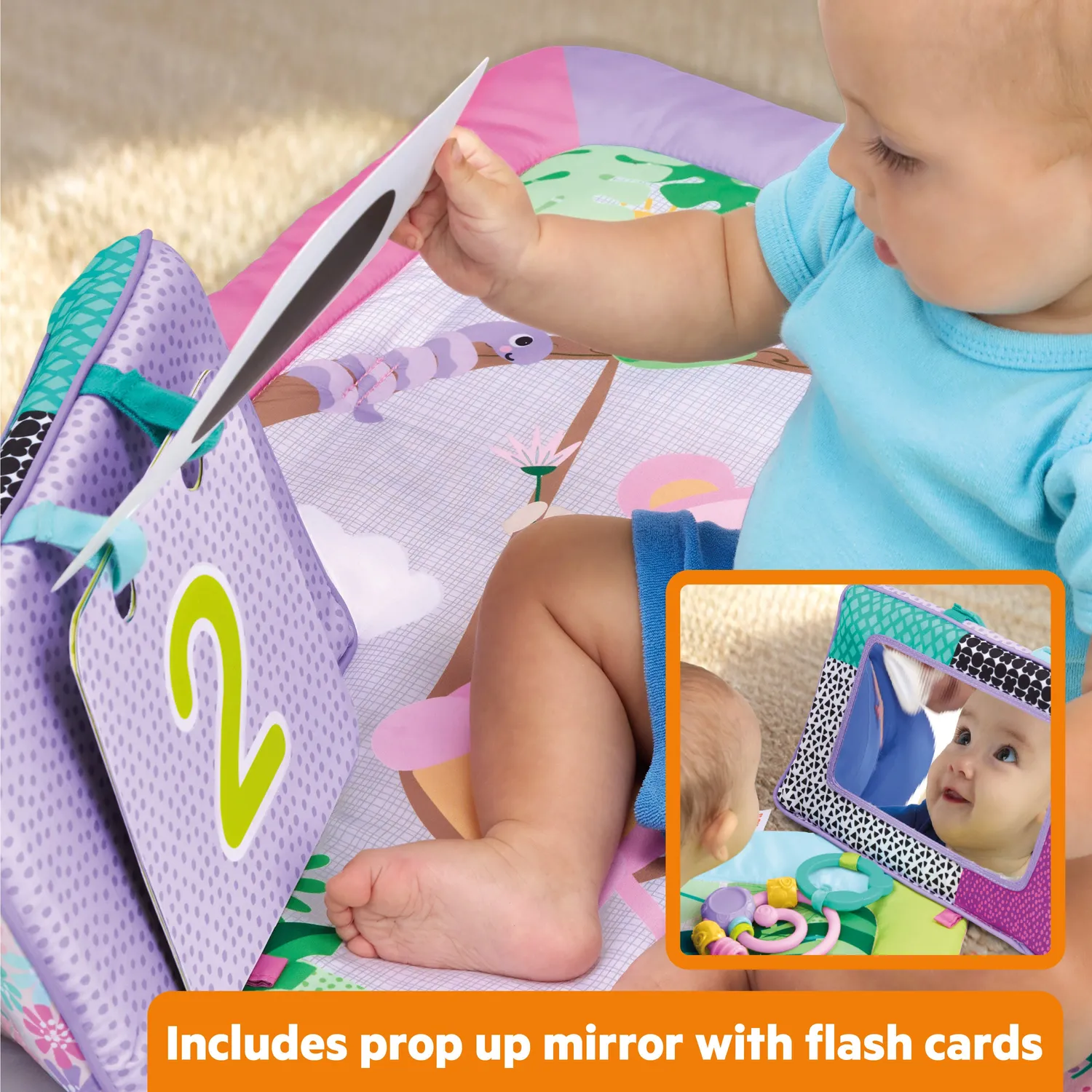 Bright Starts Treetop Bloom Spieldecke mit Spielbogen Rosa