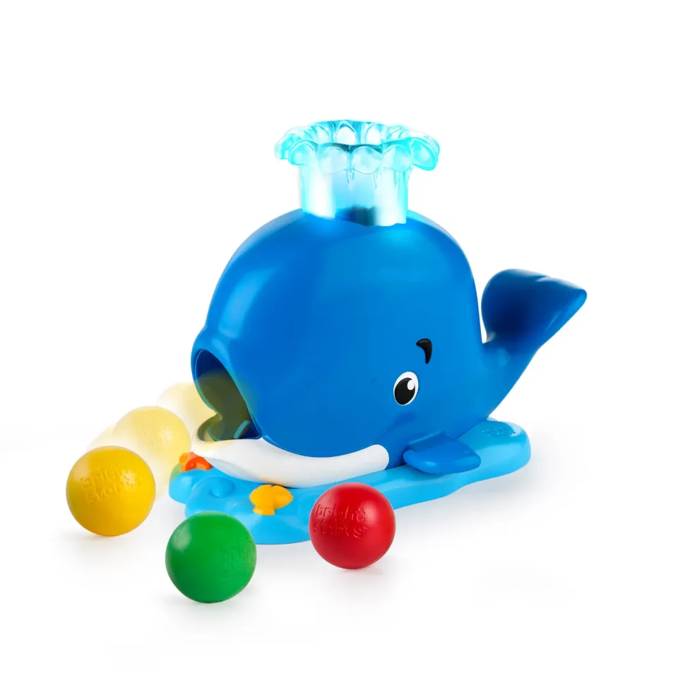 Bright Starts Silly Spout Whale Ball Popper Kugelspiel 3 Bälle mit Licht