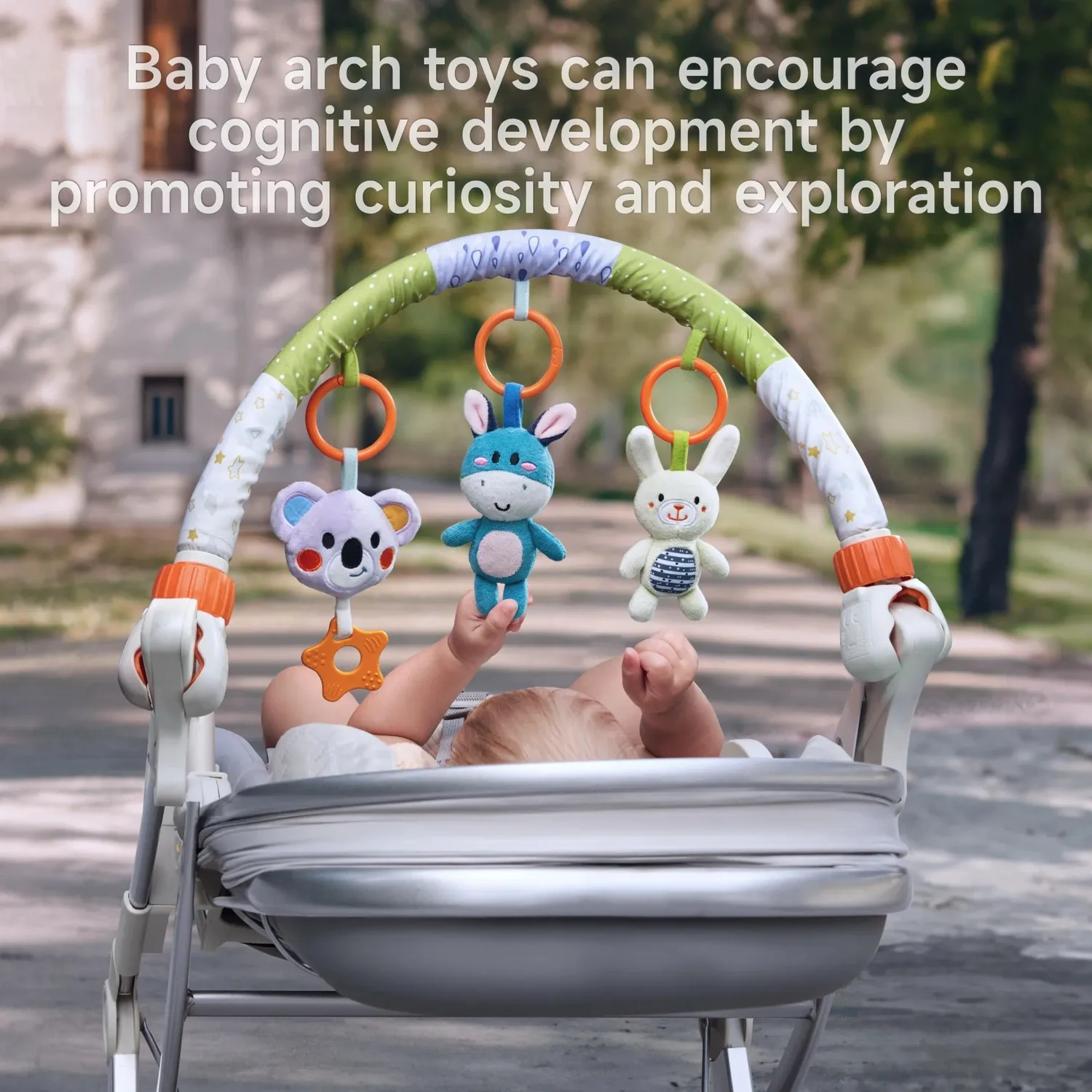 TUMAMA Spielbogen Kinderwagen Esel Bär Hase