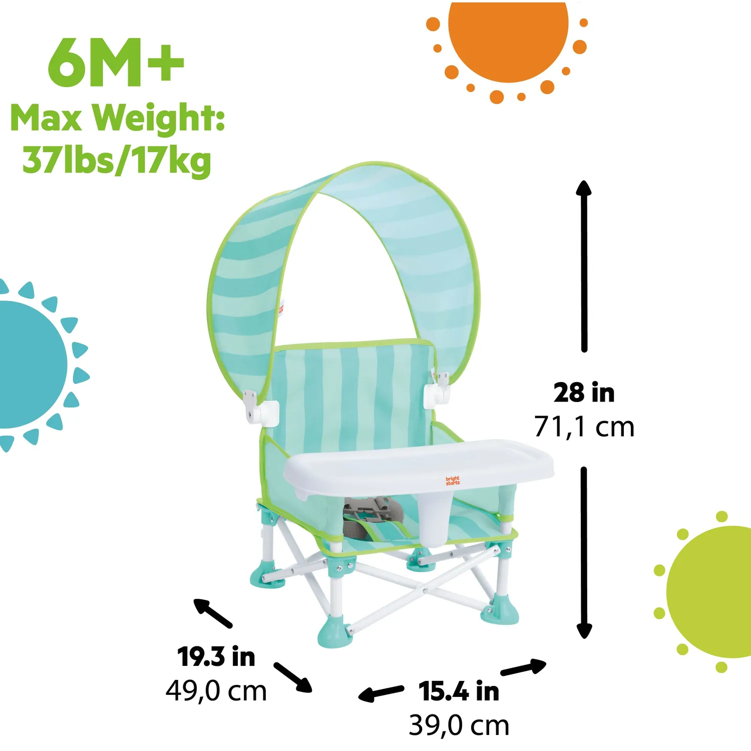 Bright Starts Pop N Sit Cabana Sitzerhöhung Teal UPF50+
