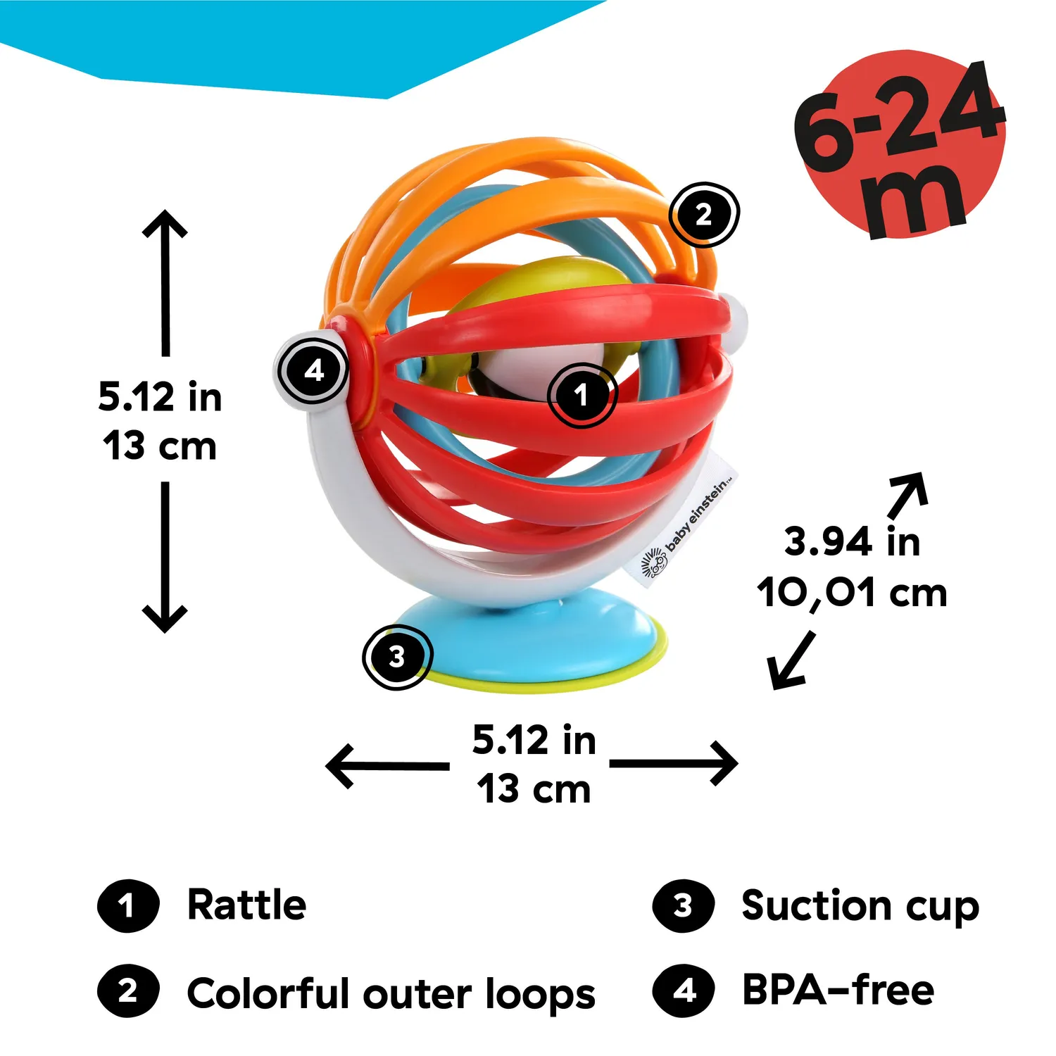 Baby Einstein Sticky Spinner Hochstuhl-Spielzeug Saugnapf