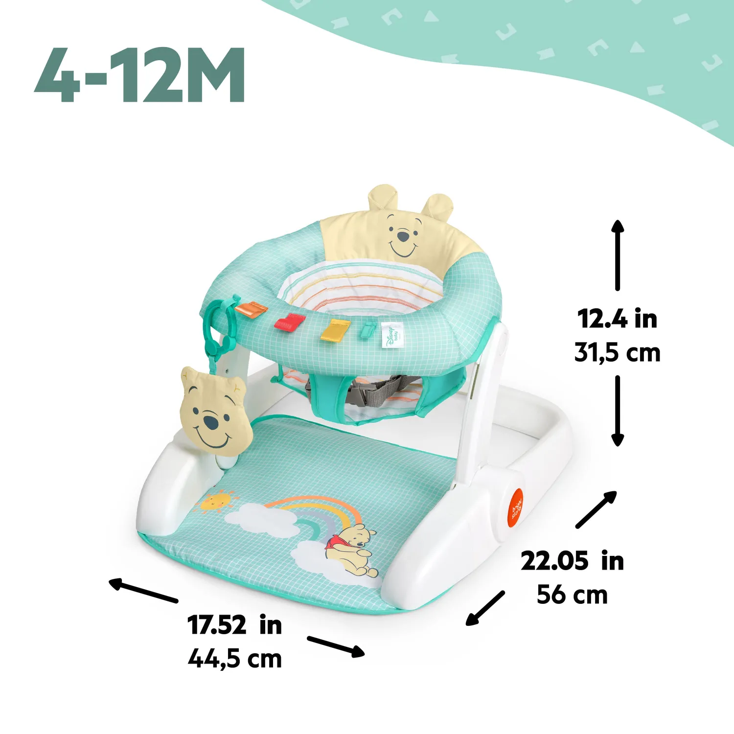 Bright Starts Winnie the Pooh Learn-to-Sit Bodensitz Teal 2-Positionen