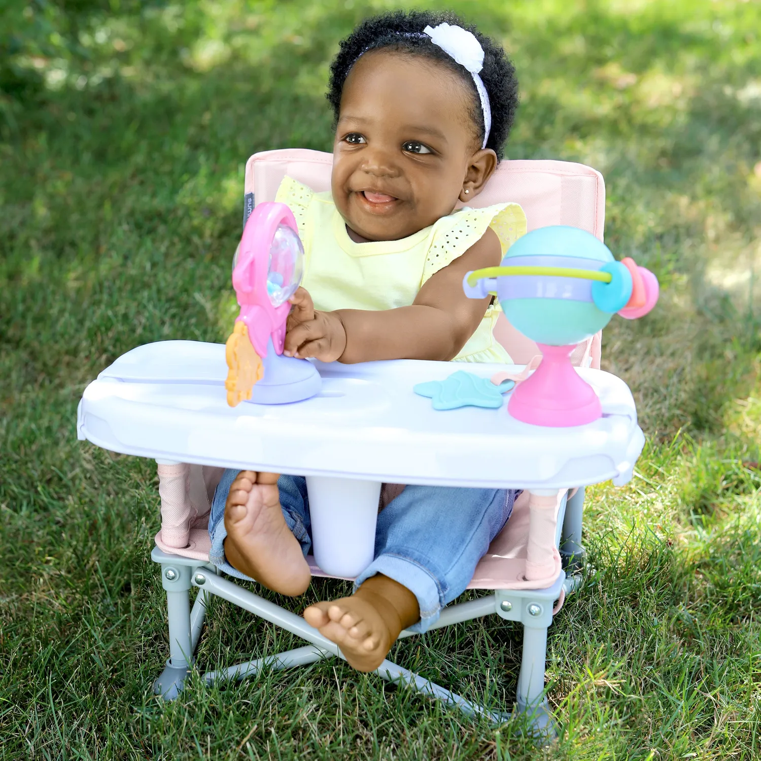 Summer Pop ‘N Sit Eat ‘N Play Boostersitz Pink faltbar