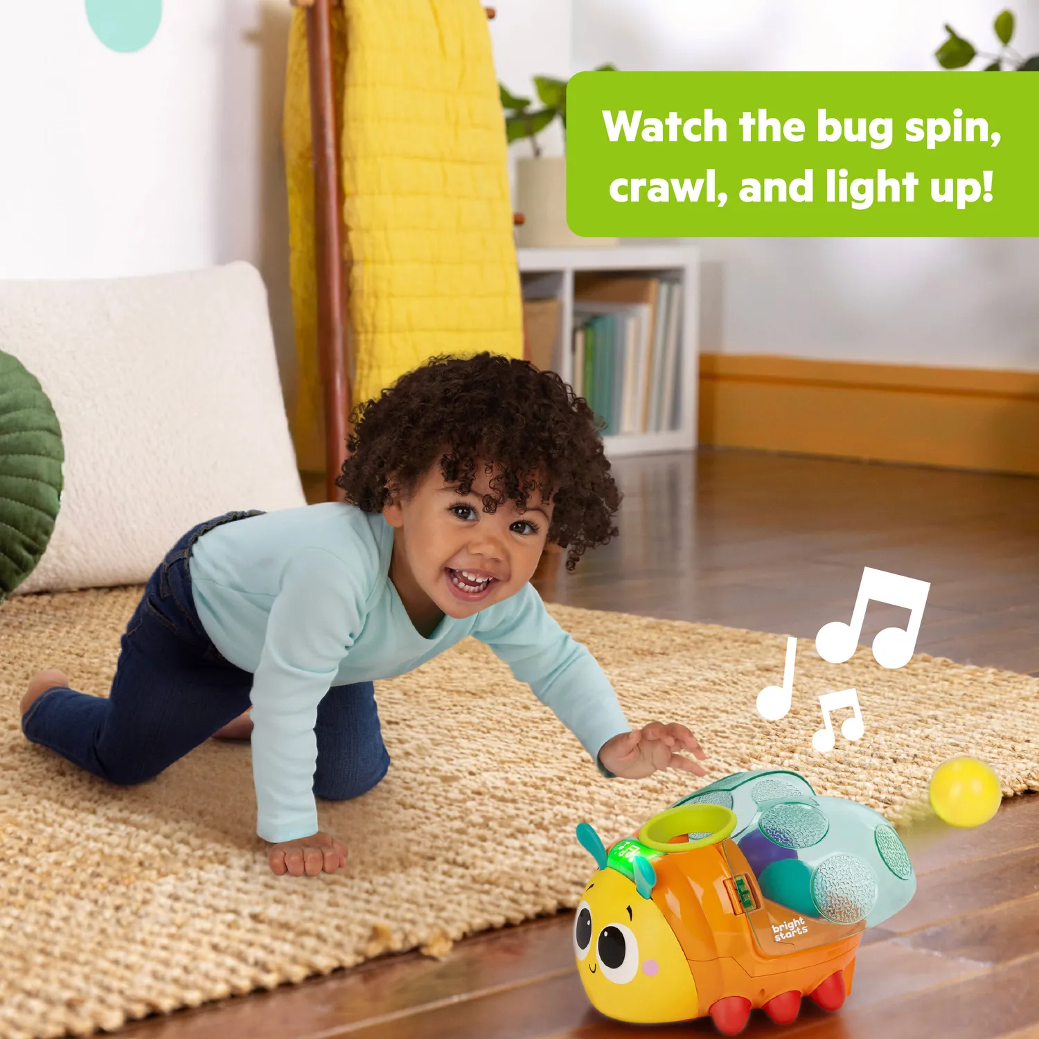 Bright Starts Spin n Chase Bug Ballspielzeug mit Licht