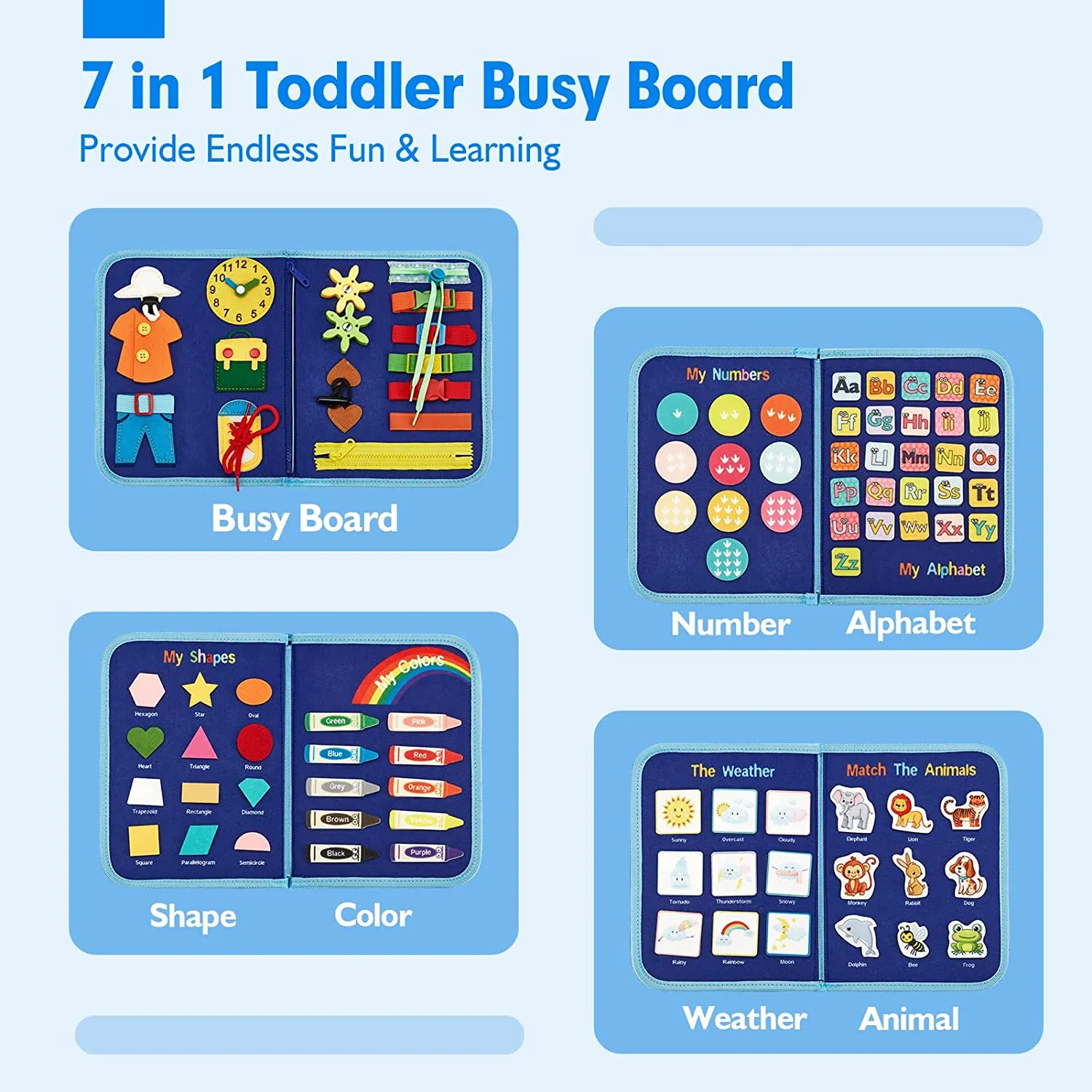 hahaland Dinosaur Busy Board Montessori Spielzeug 28x23 cm