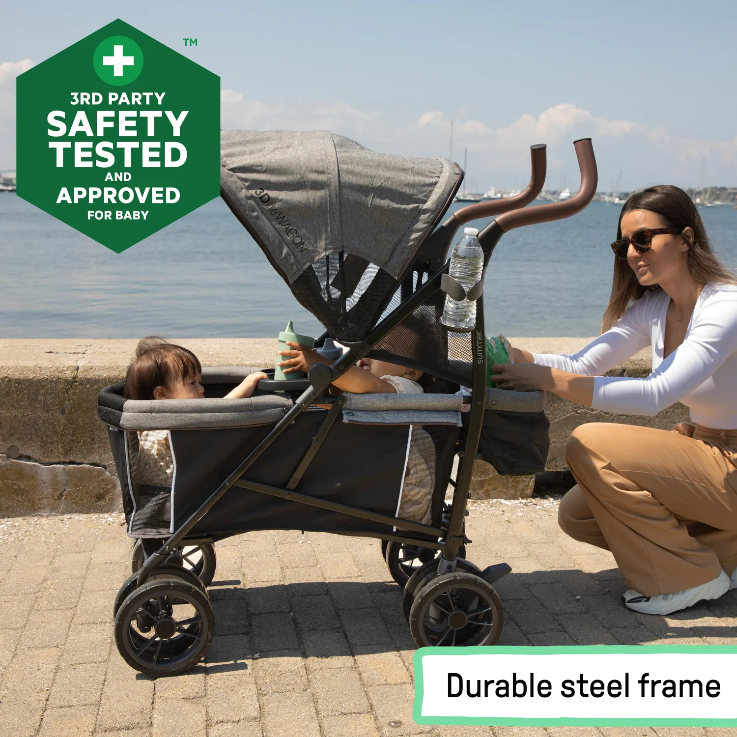 Summer 3Dlite Wagon Bollerwagen Schwarz Grau 2-Sitzer