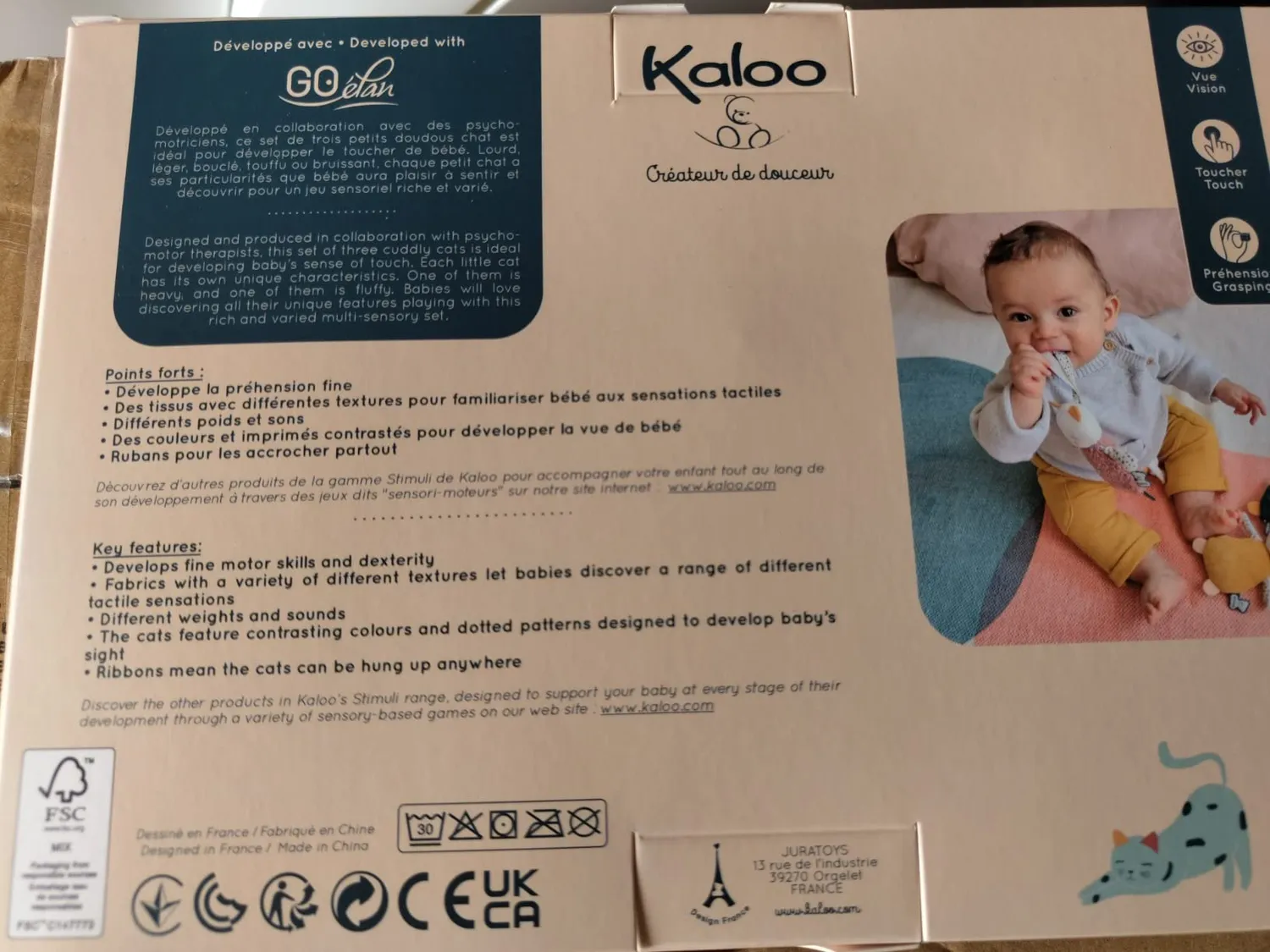 Kaloo Stimuli K971600 Plüschkatzen 3er-Set 14 cm