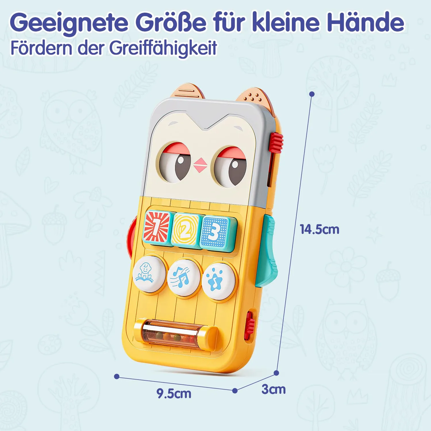 HOLA Eulen-Handy Musikspielzeug 6-12 Monate Lernmodus