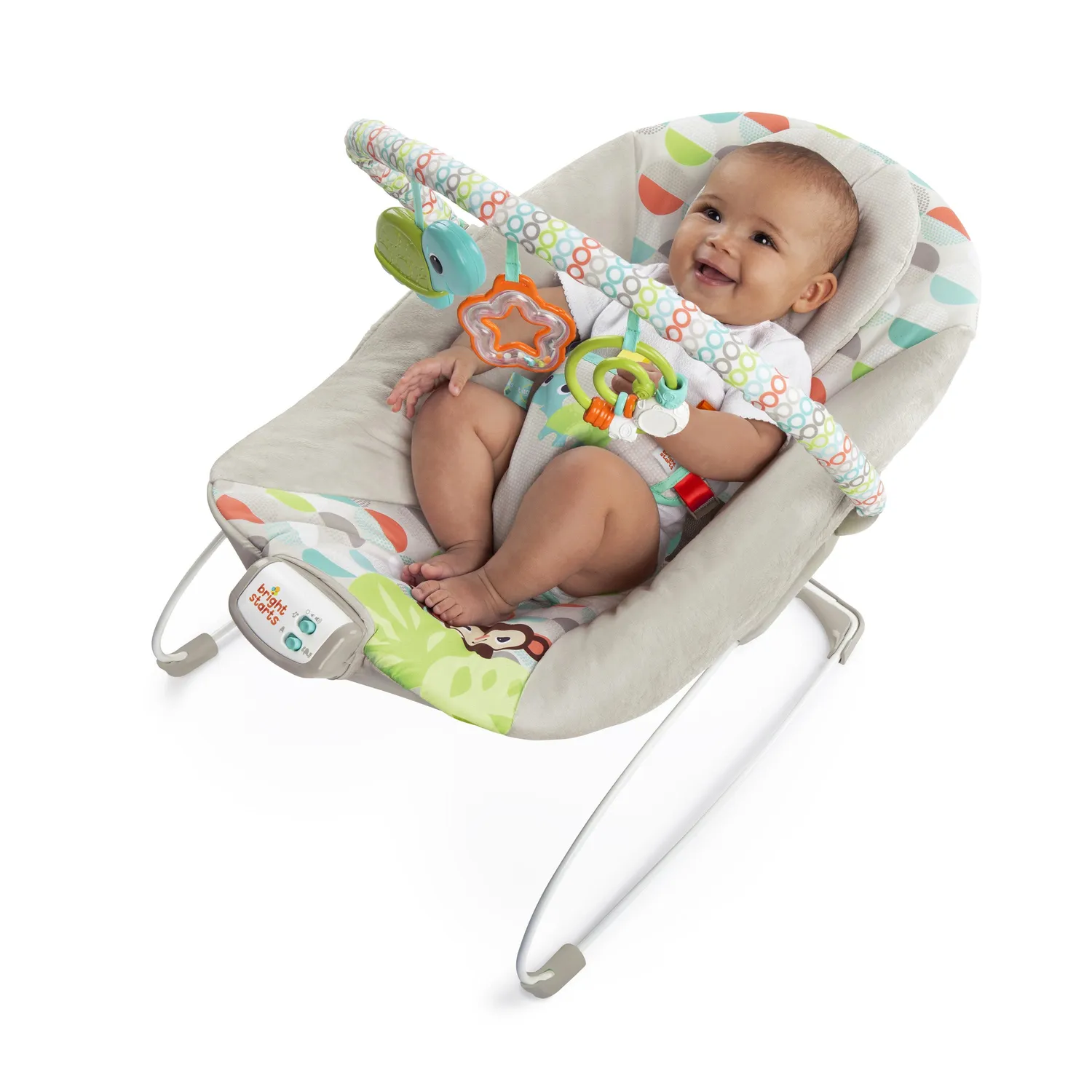 Bright Starts Happy Safari Babywippe mit Vibration 0-6 Monate