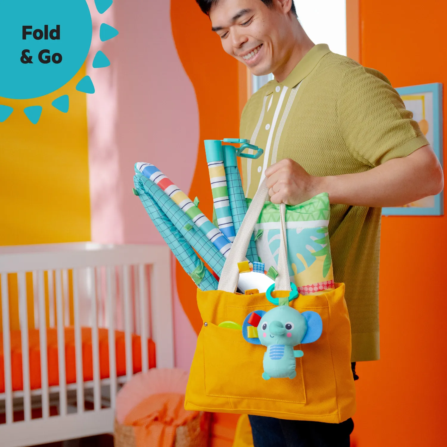 Bright Starts Wild Wiggles Spielbogen grün waschbar
