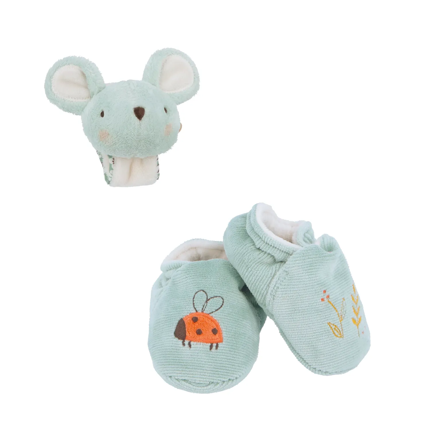 Kaloo Petites Chansons Maus Armband & Schühchen Set Glöckchen