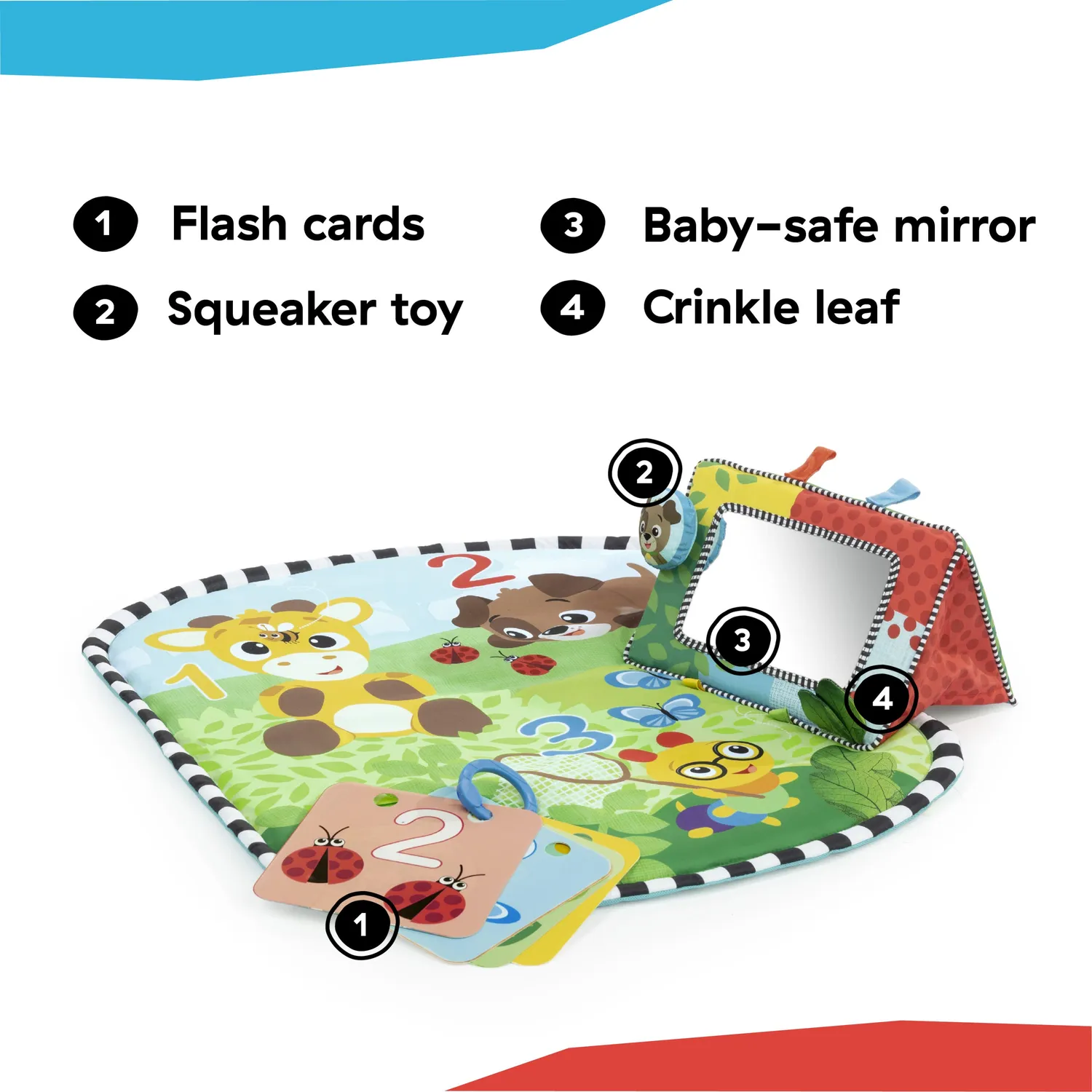 Baby Einstein Discovery Garden Krabbeldecke mit Spiegel faltbar