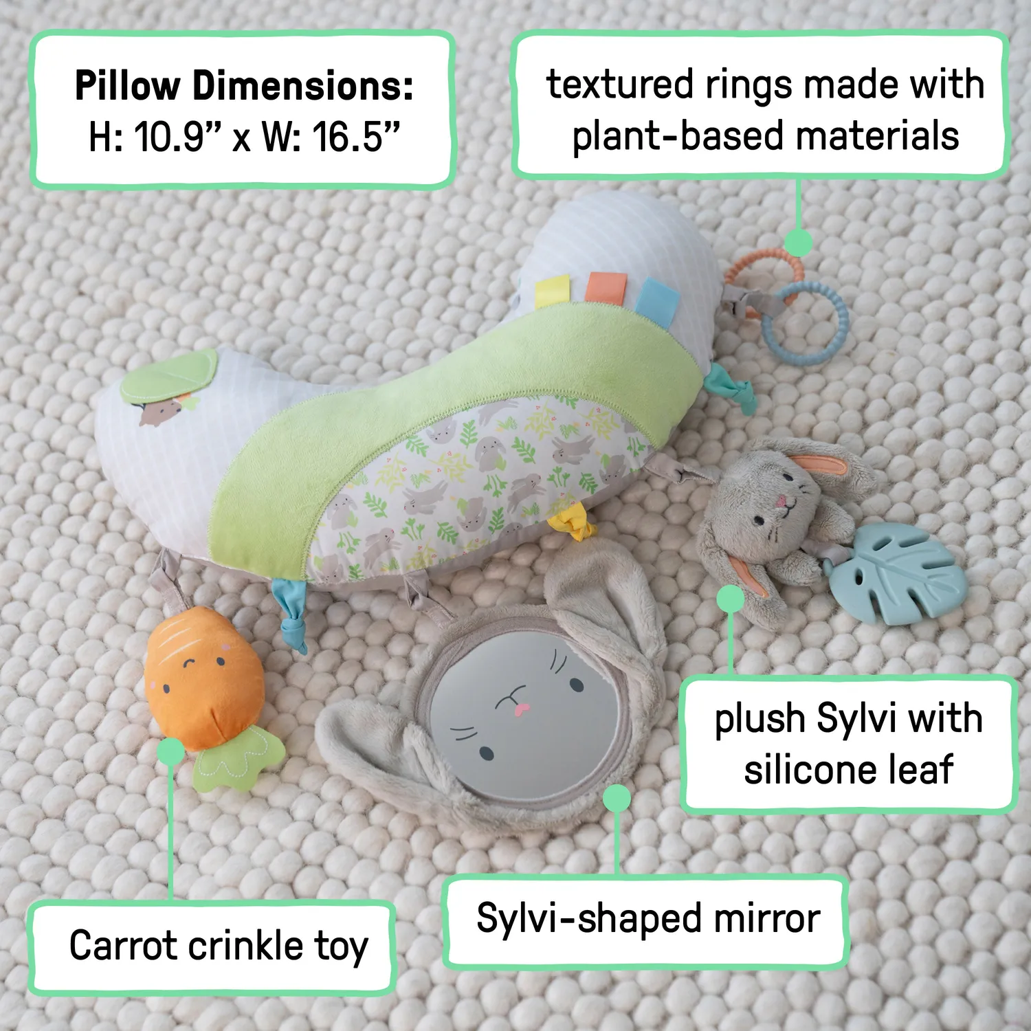 Ingenuity Cozy Prop Sylvi Bauchlagekissen Hase