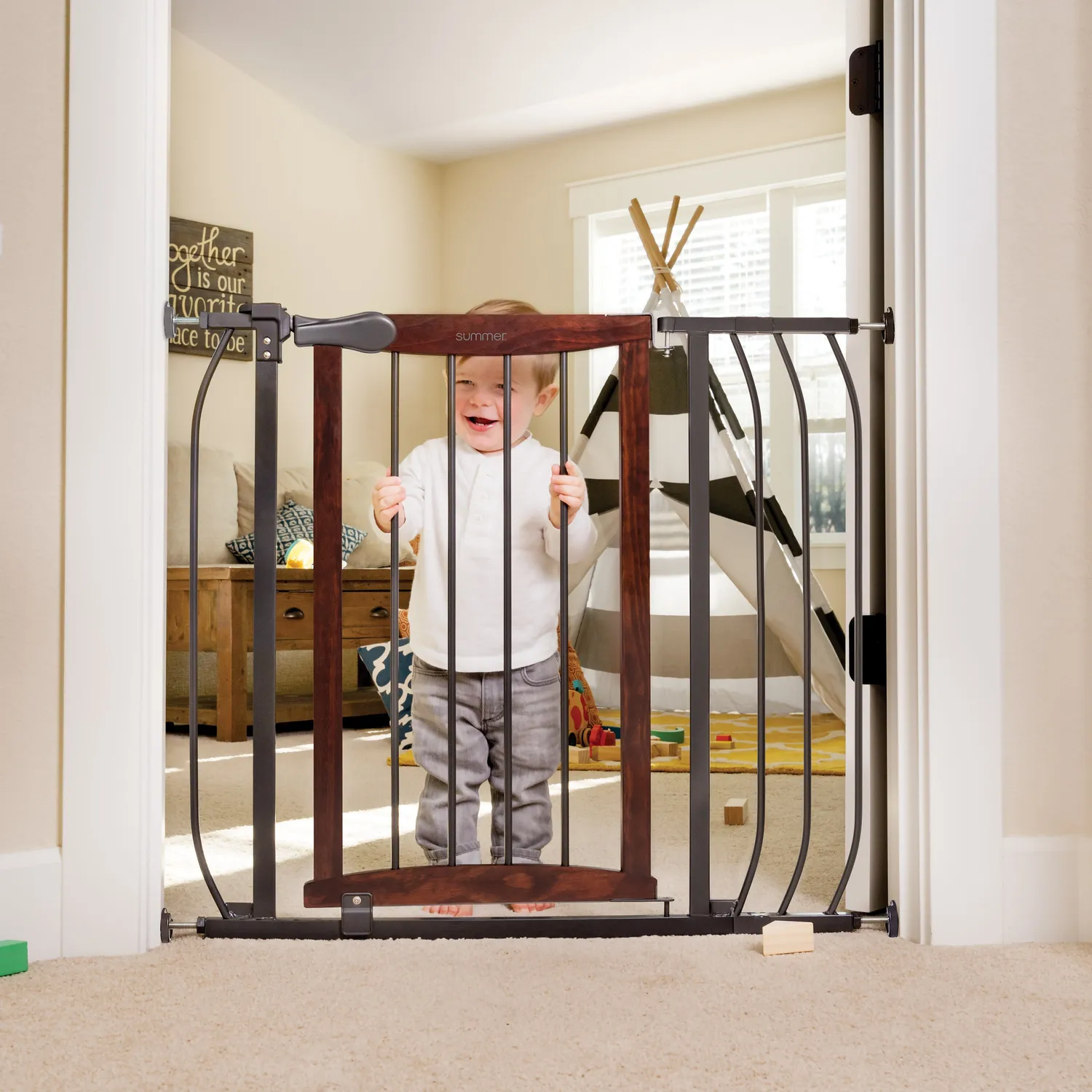 Summer Infant Anywhere Decorative Walk-Thru Gitter Walnuss 71-108cm
