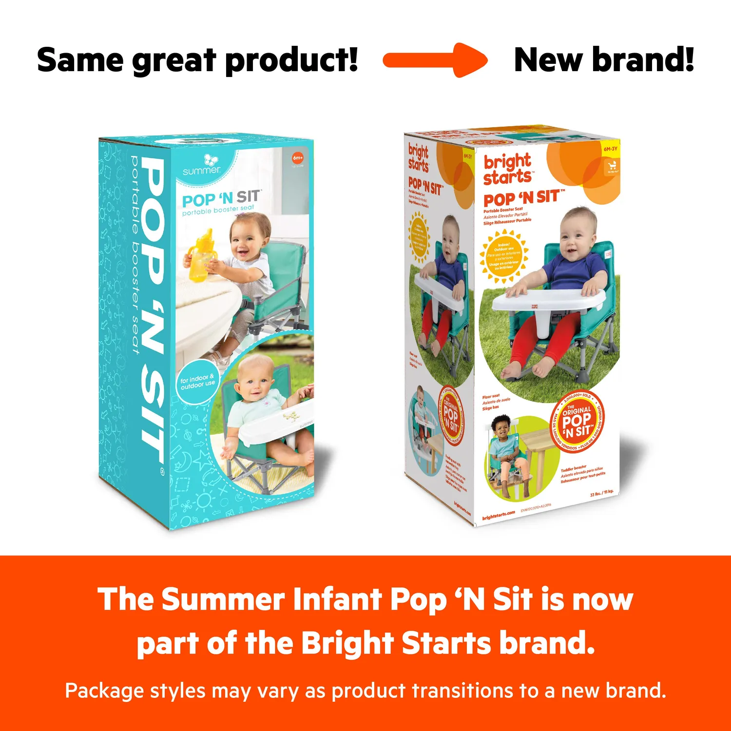 Bright Starts Pop N Sit Boostersitz Teal faltbar