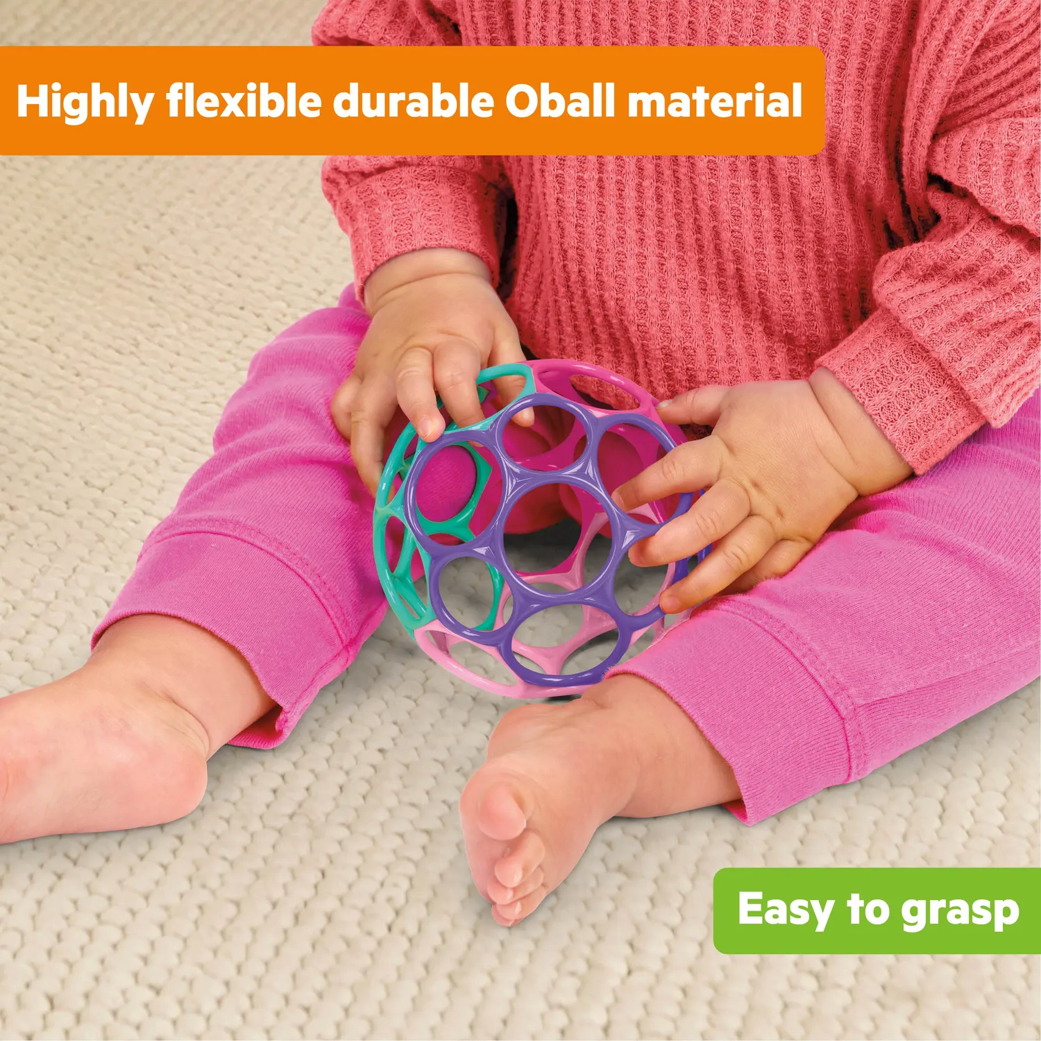 Bright Starts Oball Easy Grasp Classic Babyball Pink 10 cm