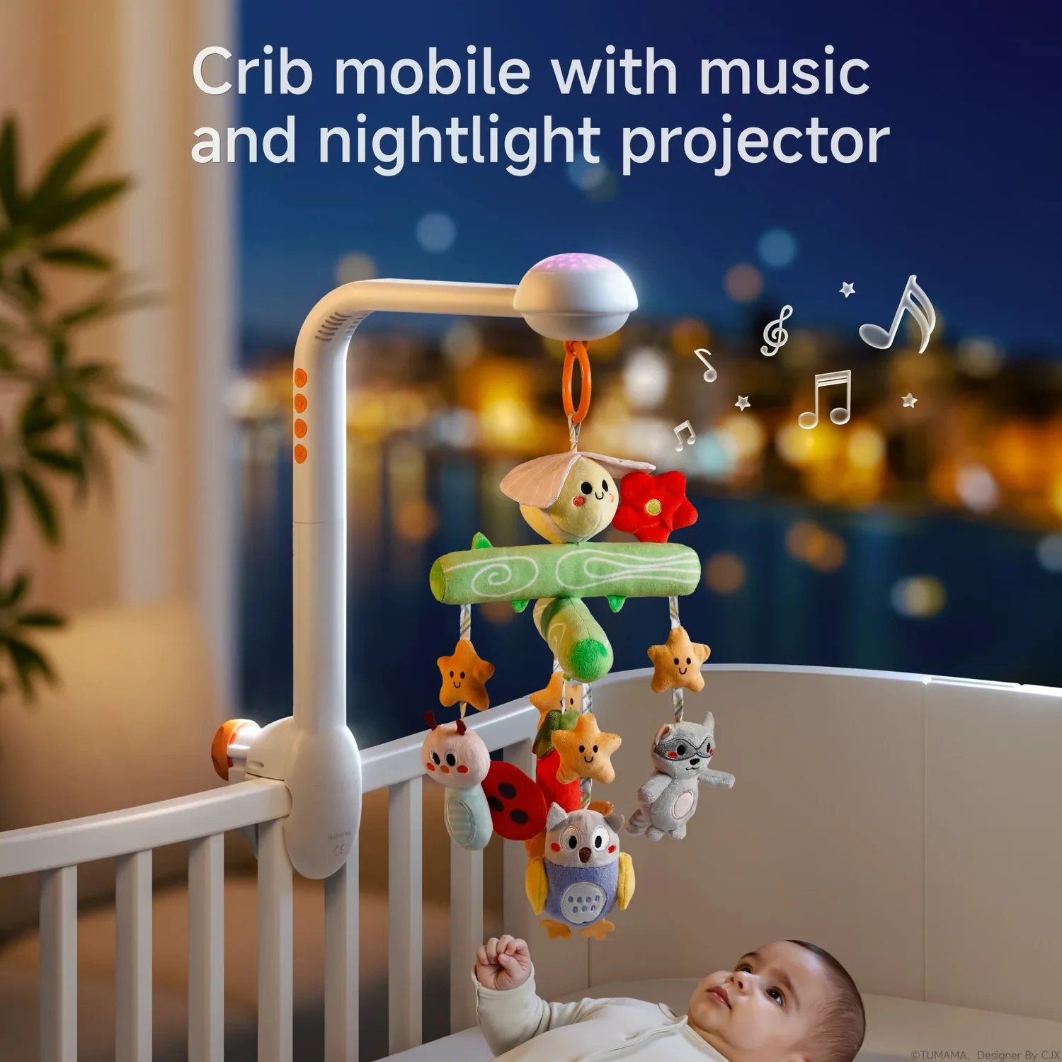 TUMAMA TM186 Baby-Mobile mit Licht und Musik Projektion