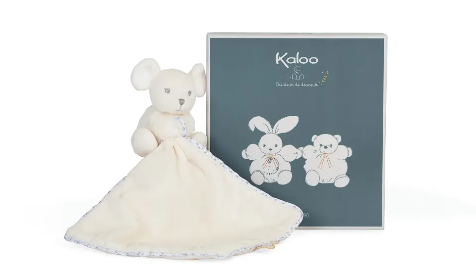 Kaloo Perle Maus Kuscheltier 20 cm creme Geschenkbox
