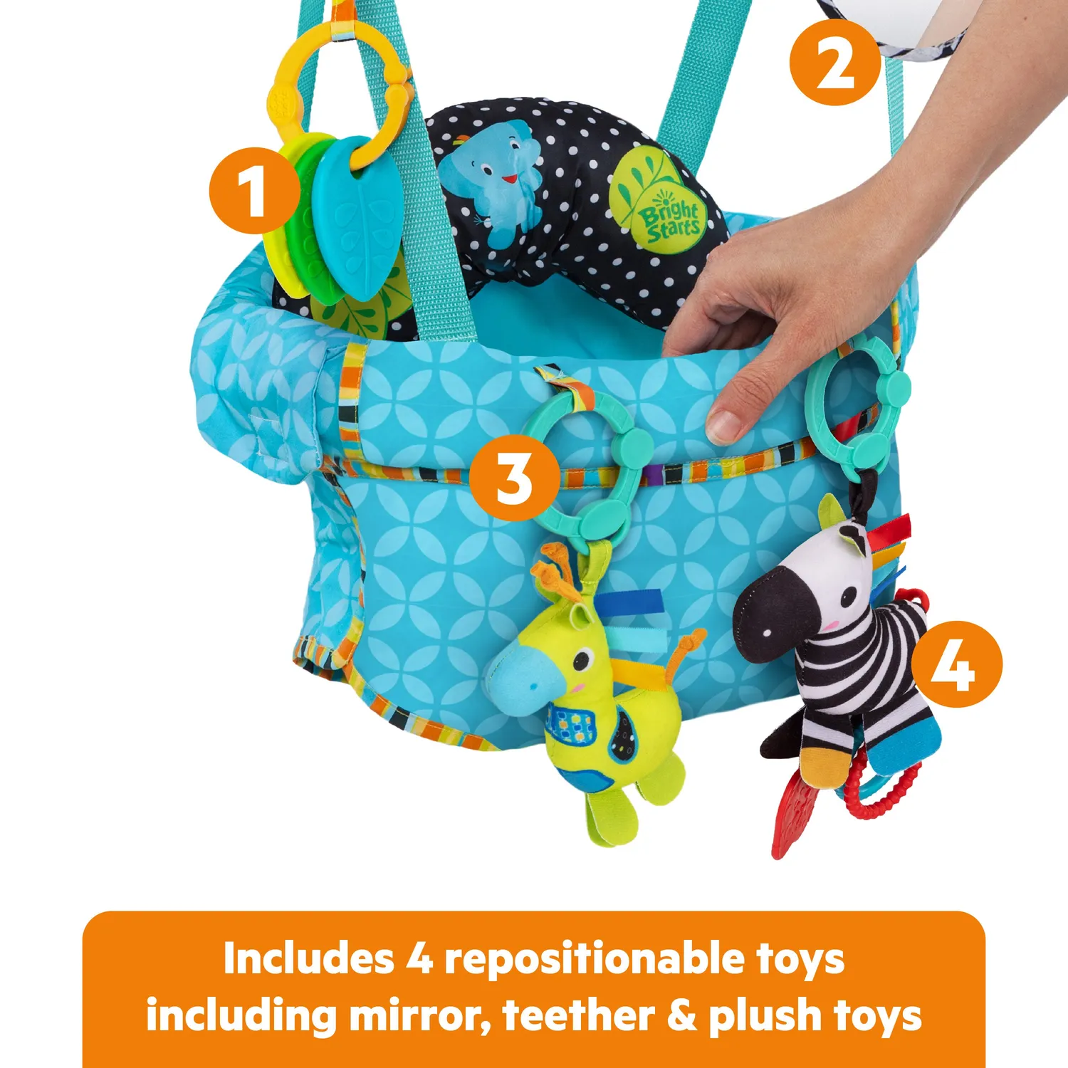 Bright Starts Bounce N Spring Türhopser Deluxe mit Spielzeug